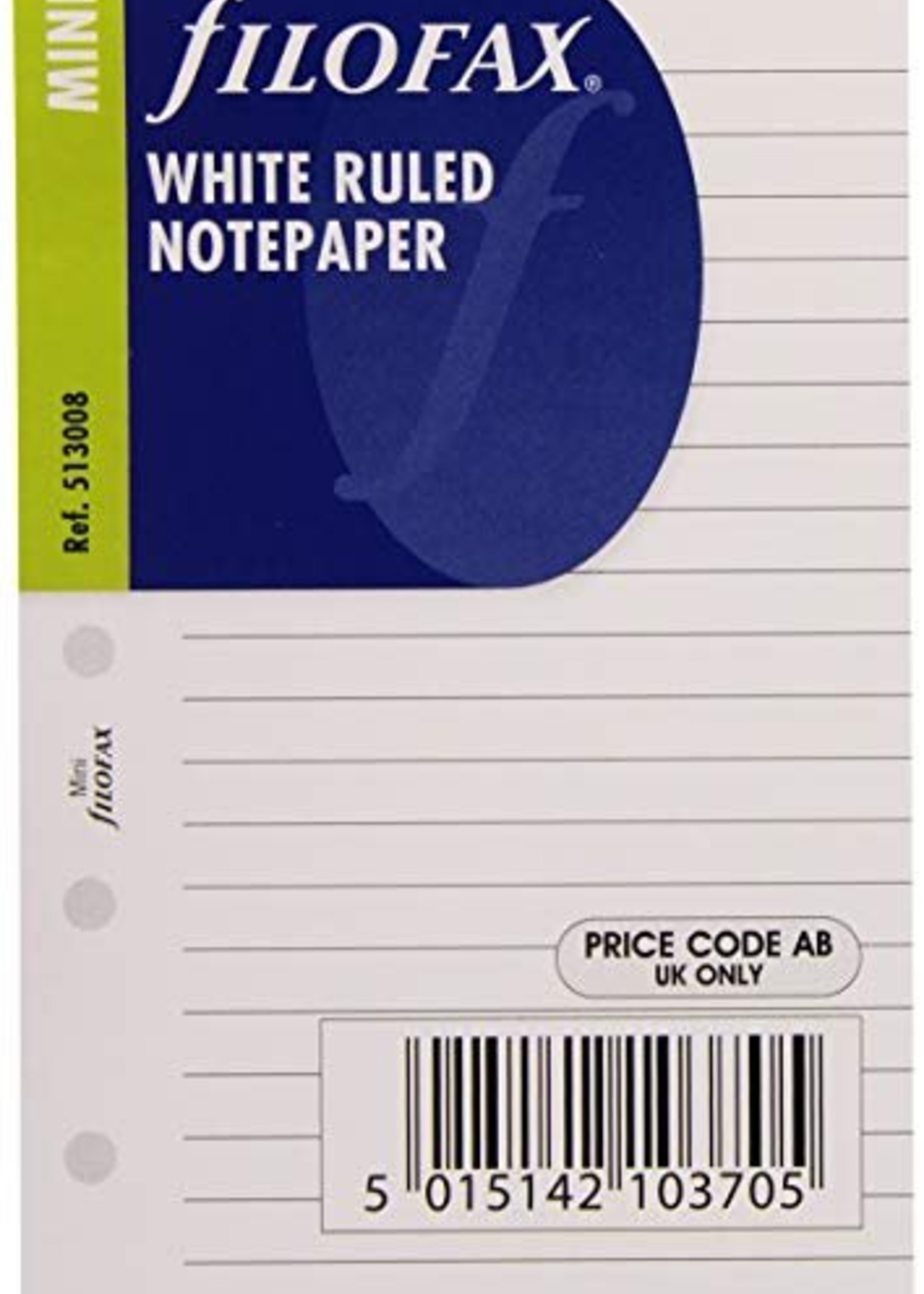 Filofax Einlage Mini, Notizpapier liniert, weiß