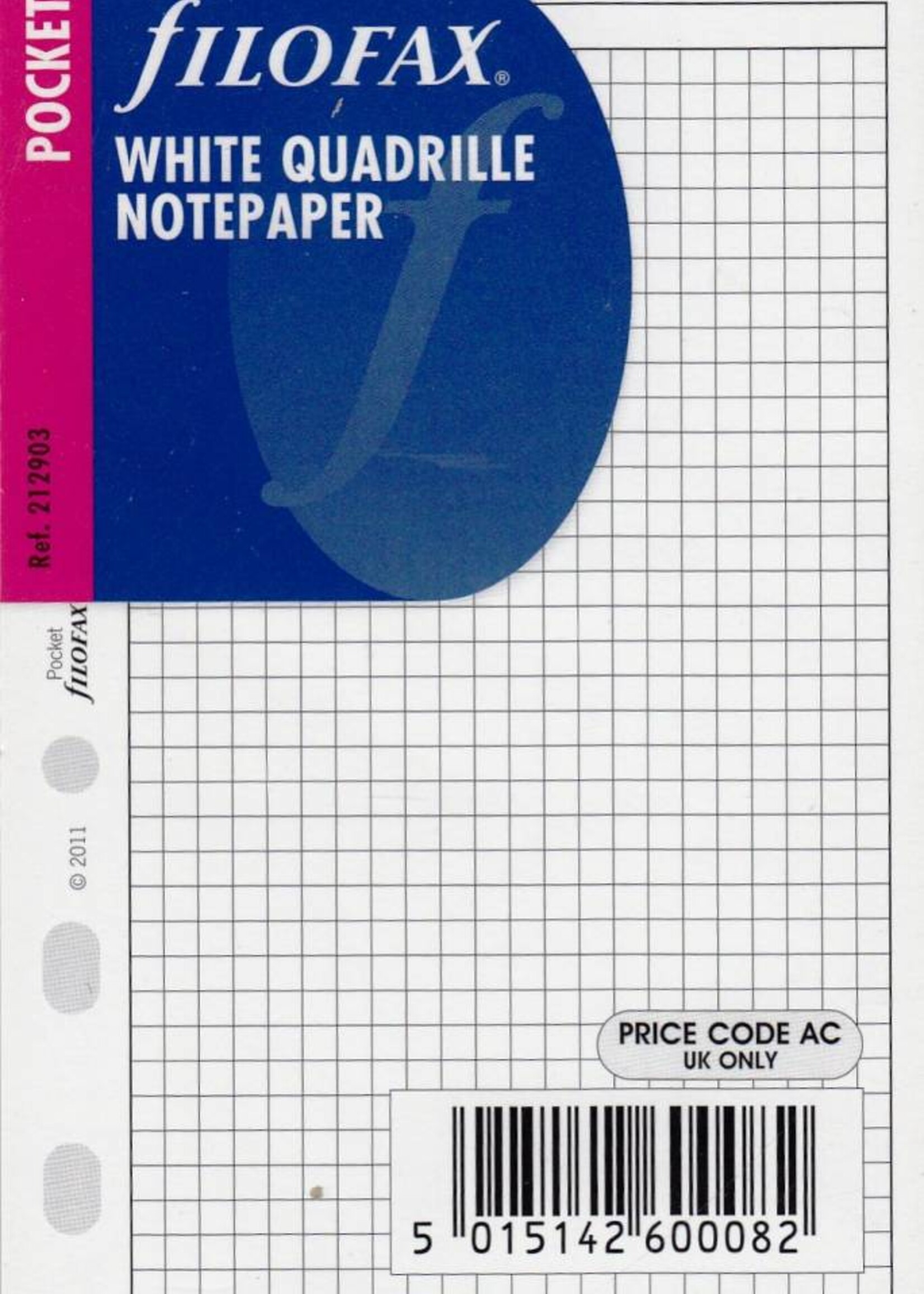 Filofax Filofax Einlage Pocket, Papier kariert 3 mm, weiß