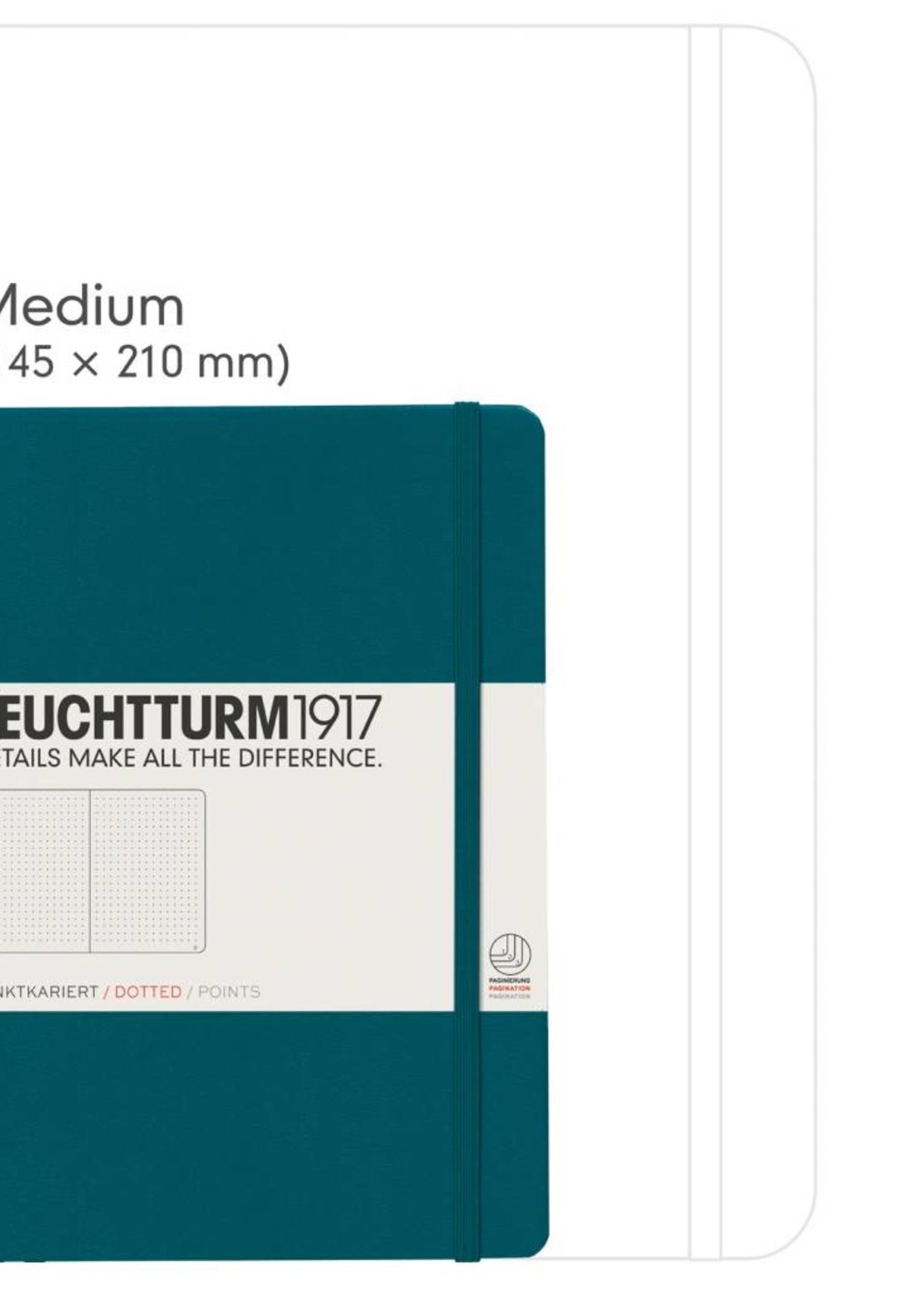 Leuchtturm1917 LT Notizbuch A5 MEDIUM HC pacific green blanko