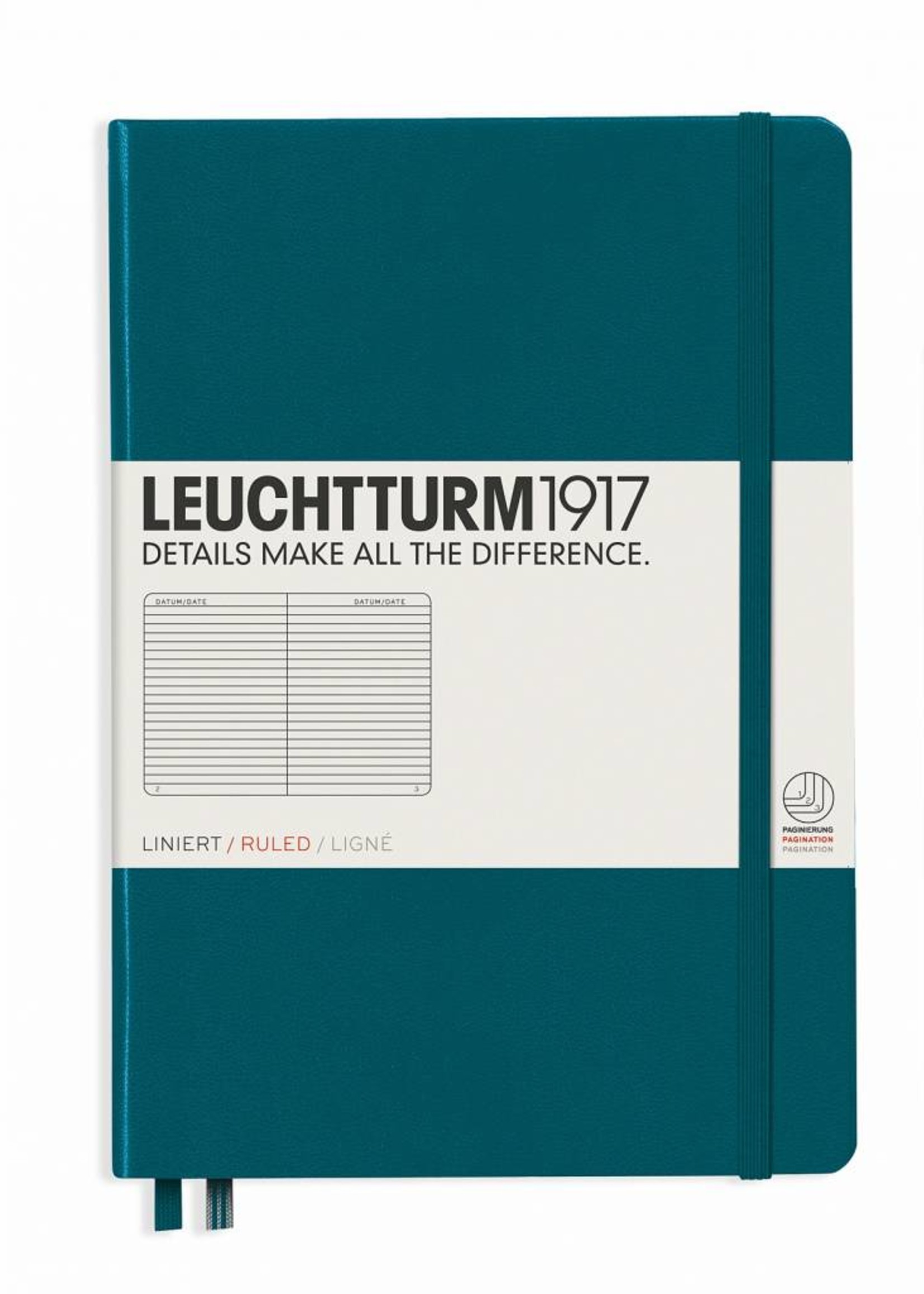 Leuchtturm1917 LT Notizbuch A5 MEDIUM HC Pacific green liniert