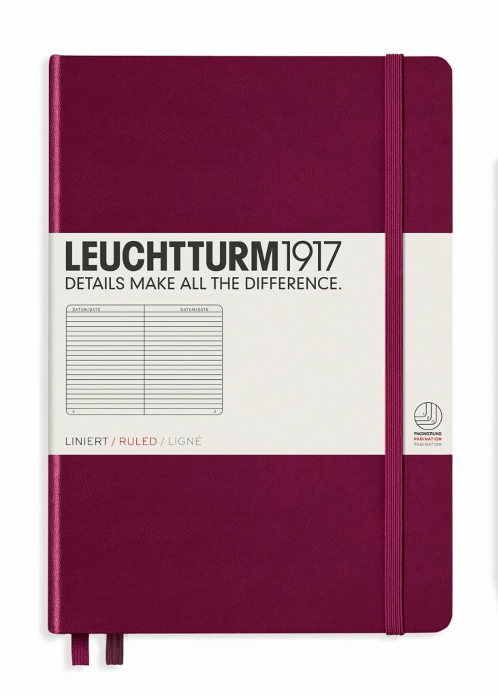 Leuchtturm1917 LT Notizbuch A5 MEDIUM HC port red liniert