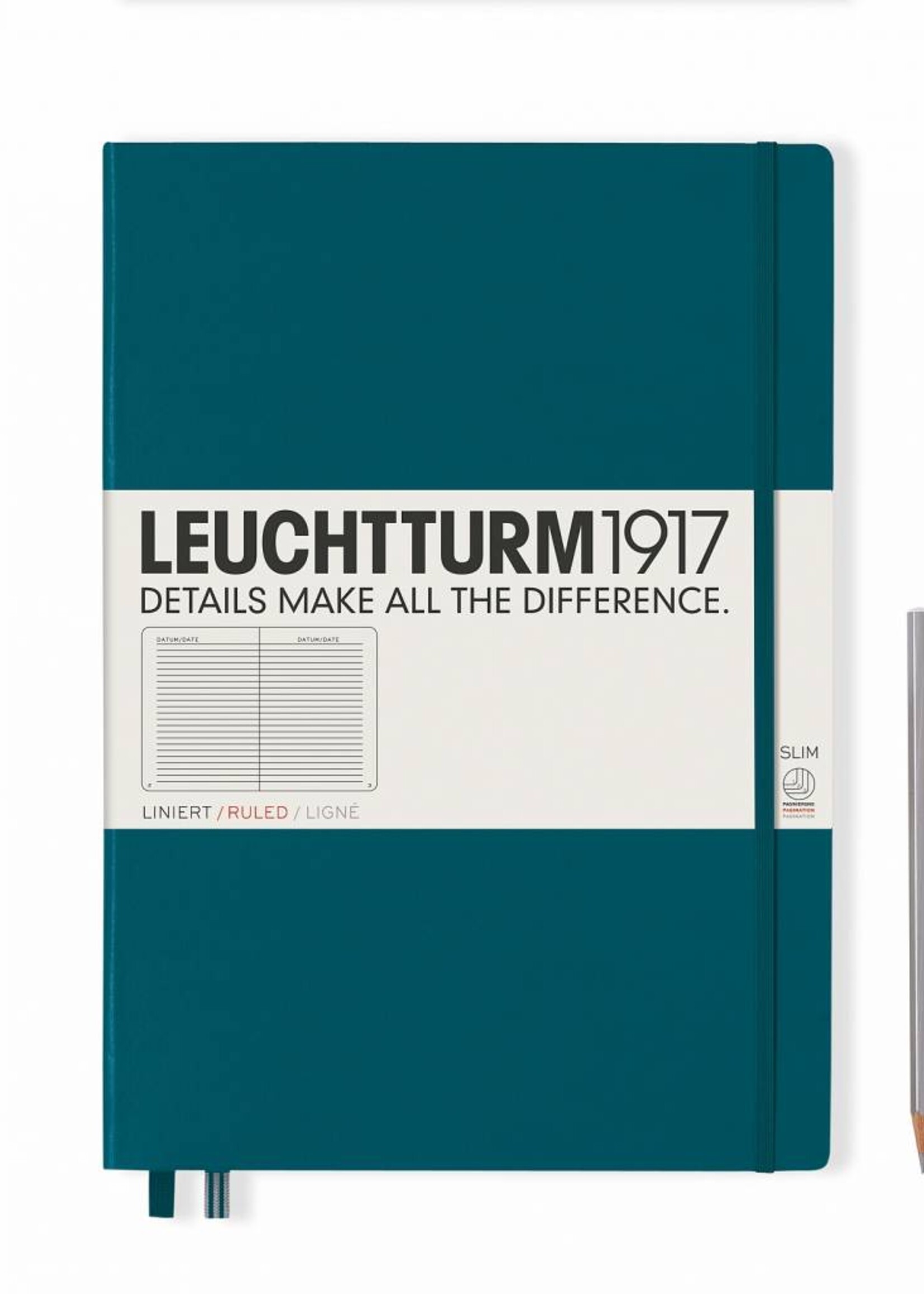 Leuchtturm1917 LT Notizbuch A4 MASTER SLIM HC Pacific Green liniert