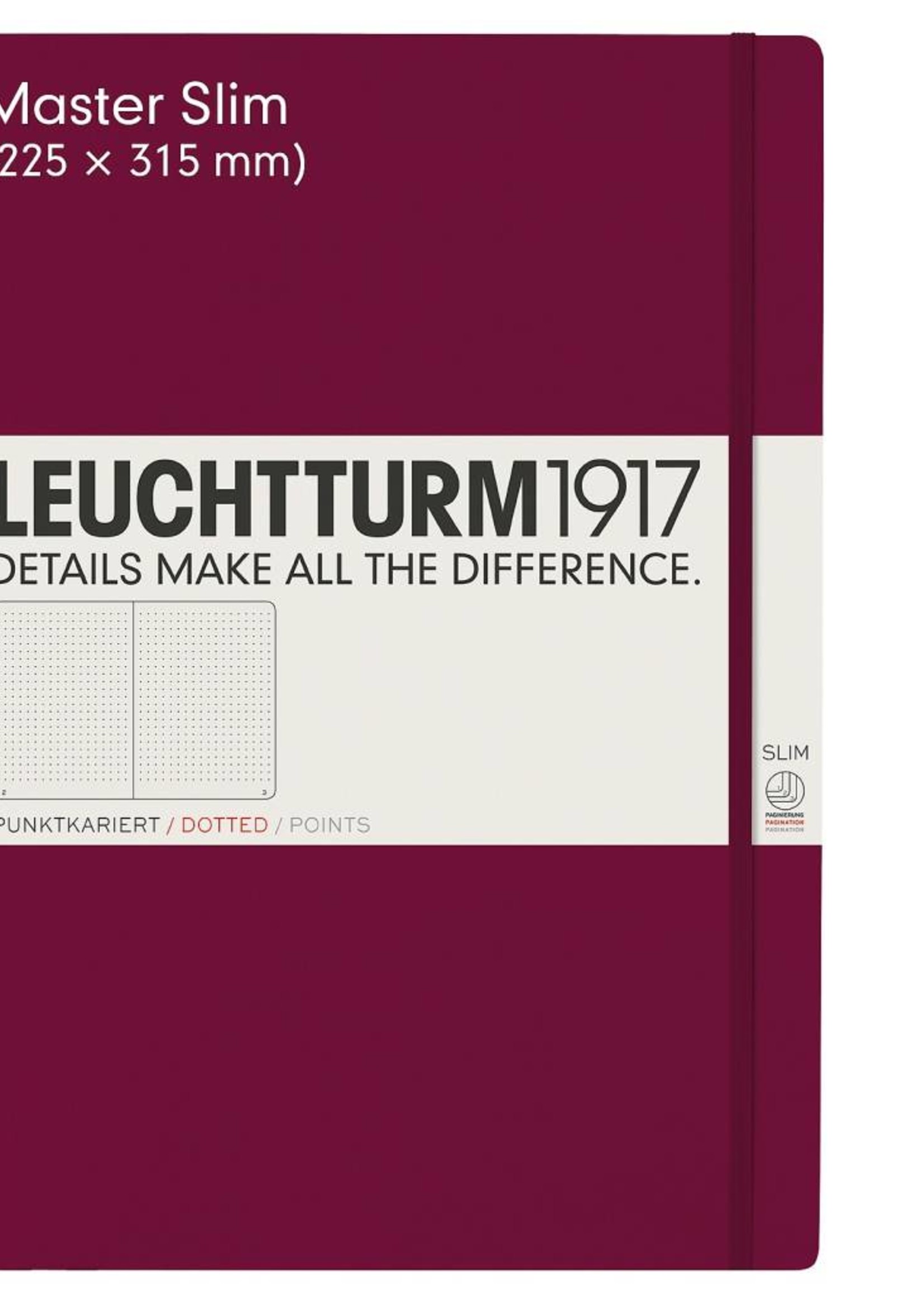 Leuchtturm1917 LT Notizbuch A4 MASTER SLIM HC port red dotted