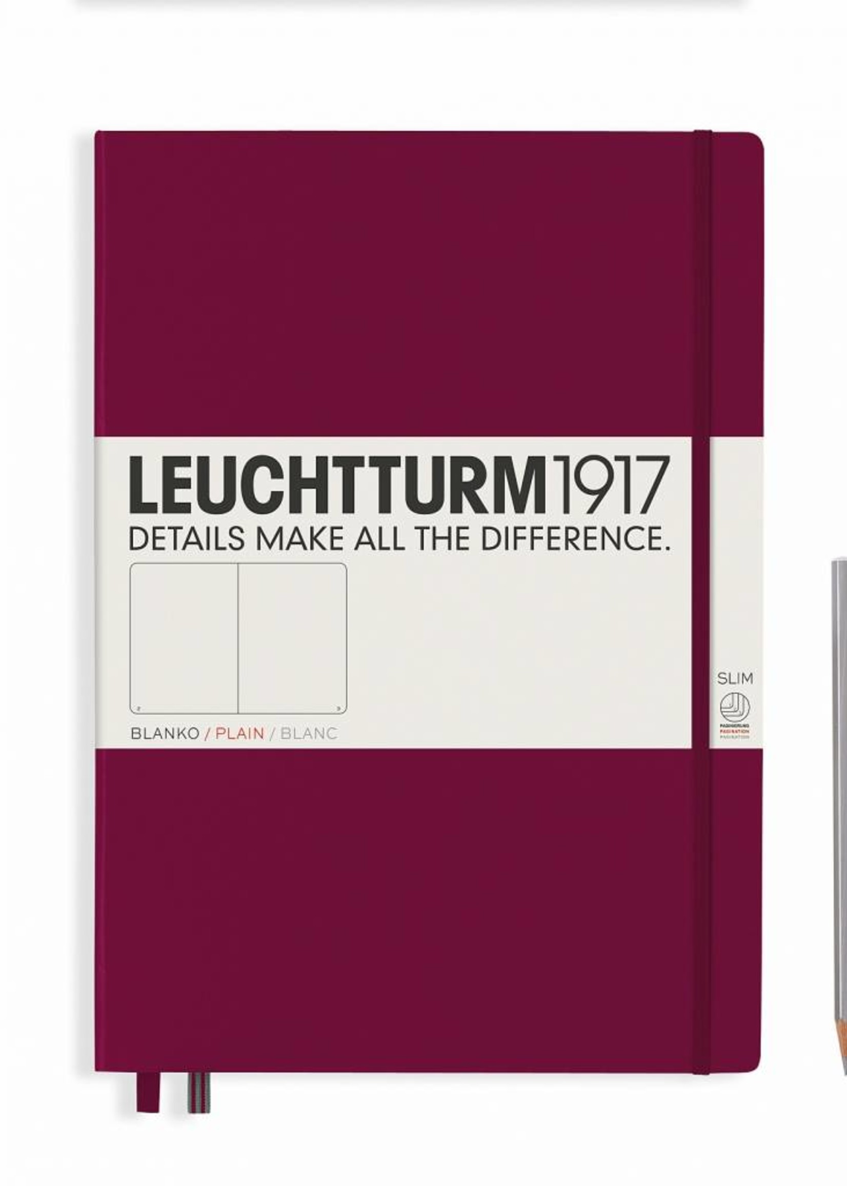 Leuchtturm1917 LT Notizbuch A4 MASTER SLIM HC port red blanko