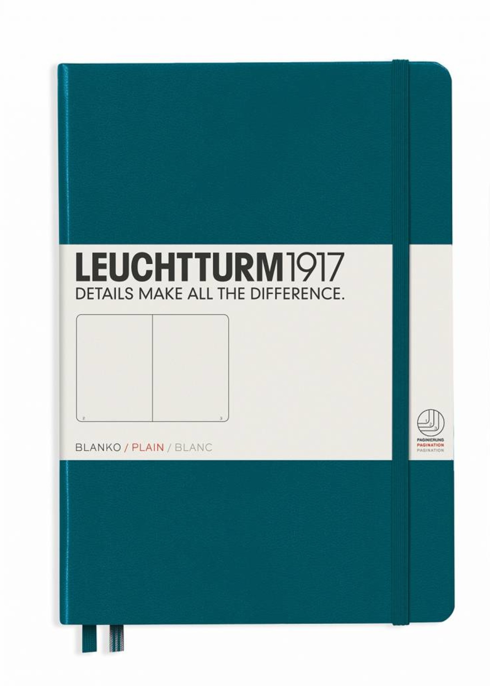 Leuchtturm1917 LT Notizbuch A5 MEDIUM HC pacific green blanko