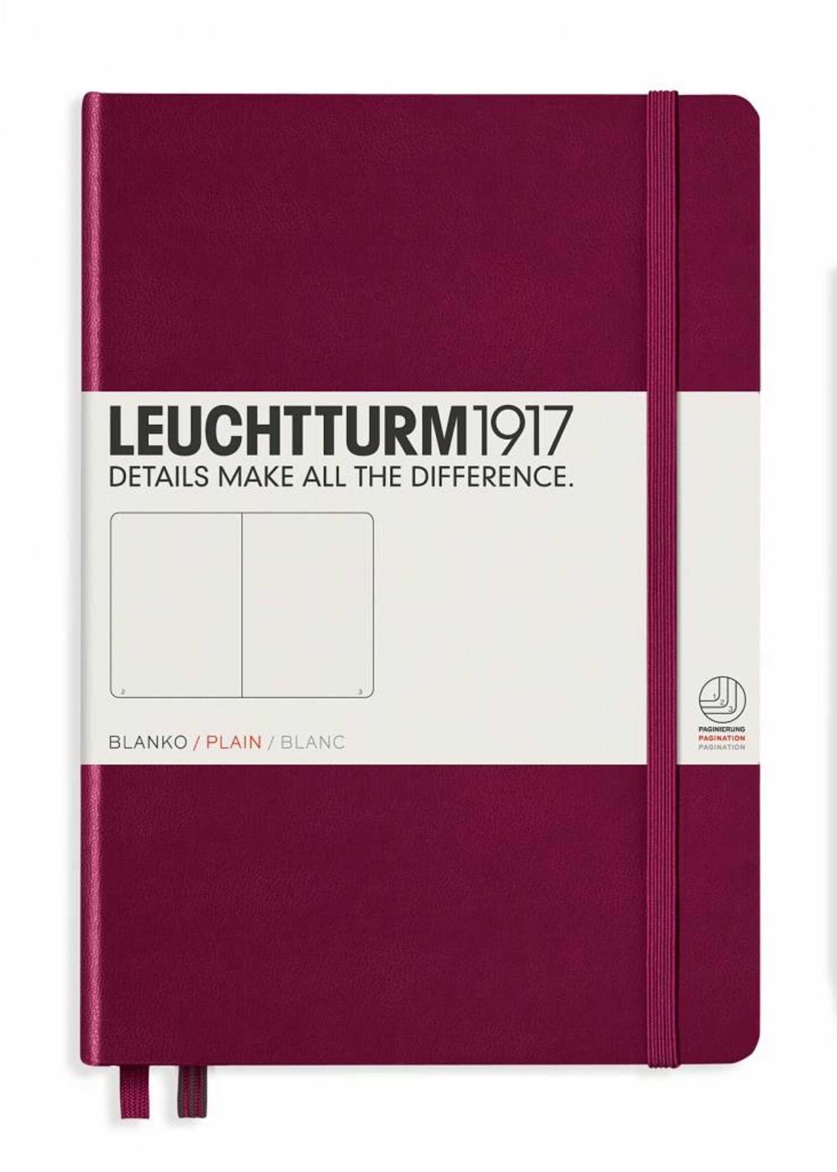 Leuchtturm1917 LT Notizbuch A5 MEDIUM HC port red blanko