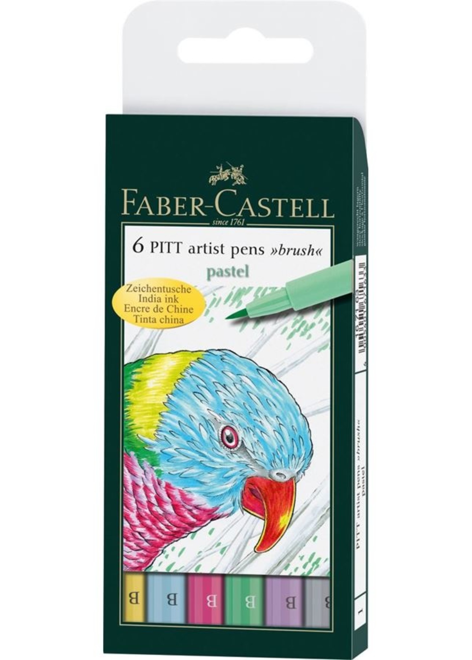 Faber-Castell Tuschestift Pitt Artist Pen B Brush Pastel 6STK