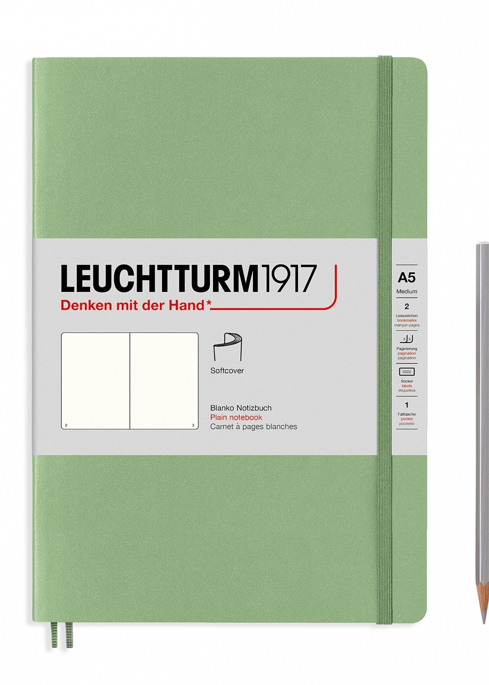 Leuchtturm1917 LT Notizbuch A5/Med SOFT!!!!!! Salbei blanko