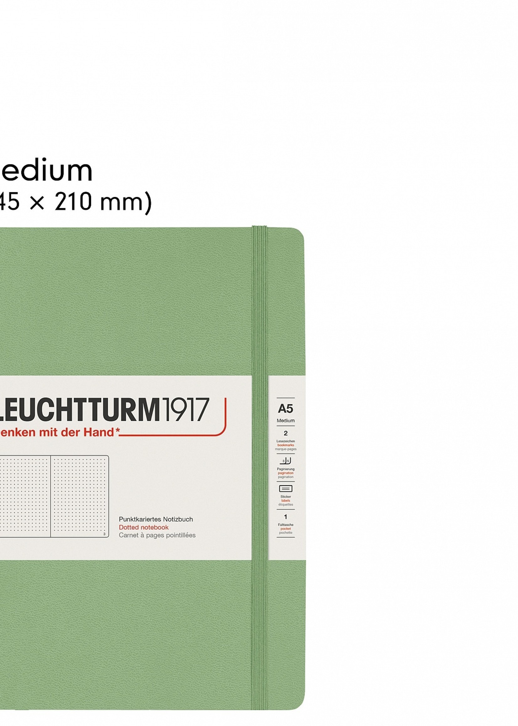 Leuchtturm1917 LT Notizbuch A5 MEDIUM HC Salbei dotted