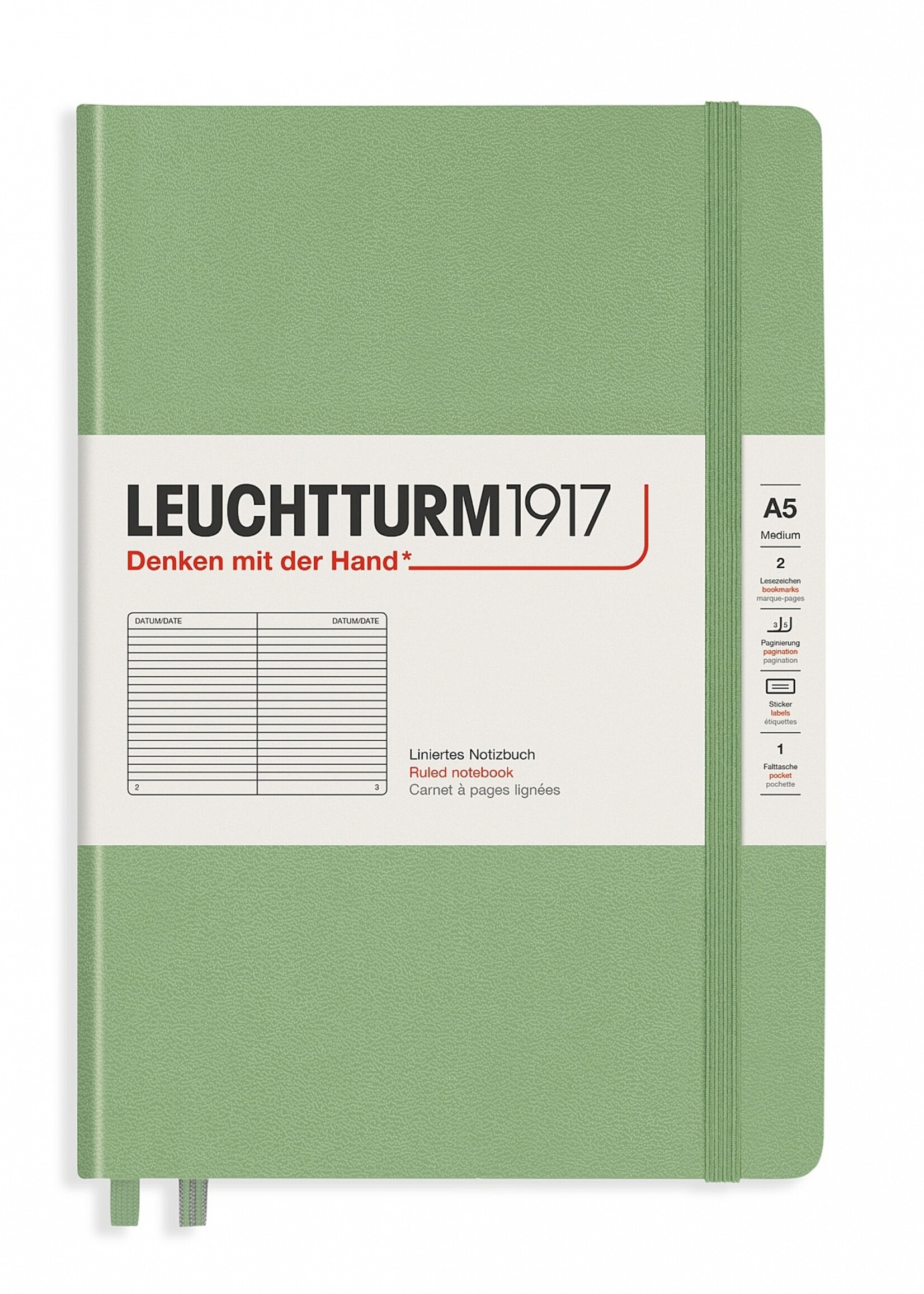 LT Notizbuch A5 MEDIUM HC Salbei liniert