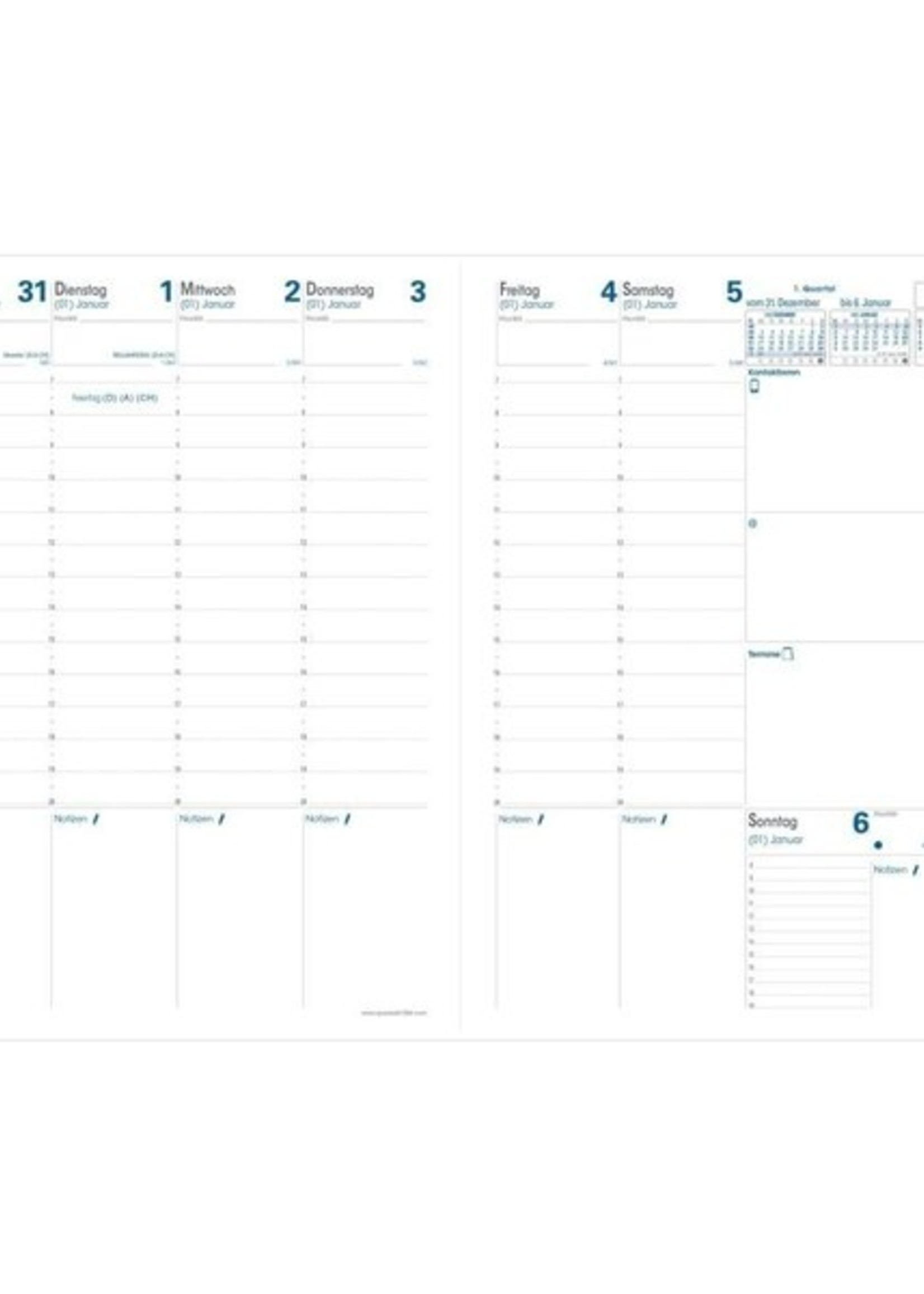 Quo Vadis PRENOTE IMPALA Kalender A4 1W/2S PVC
