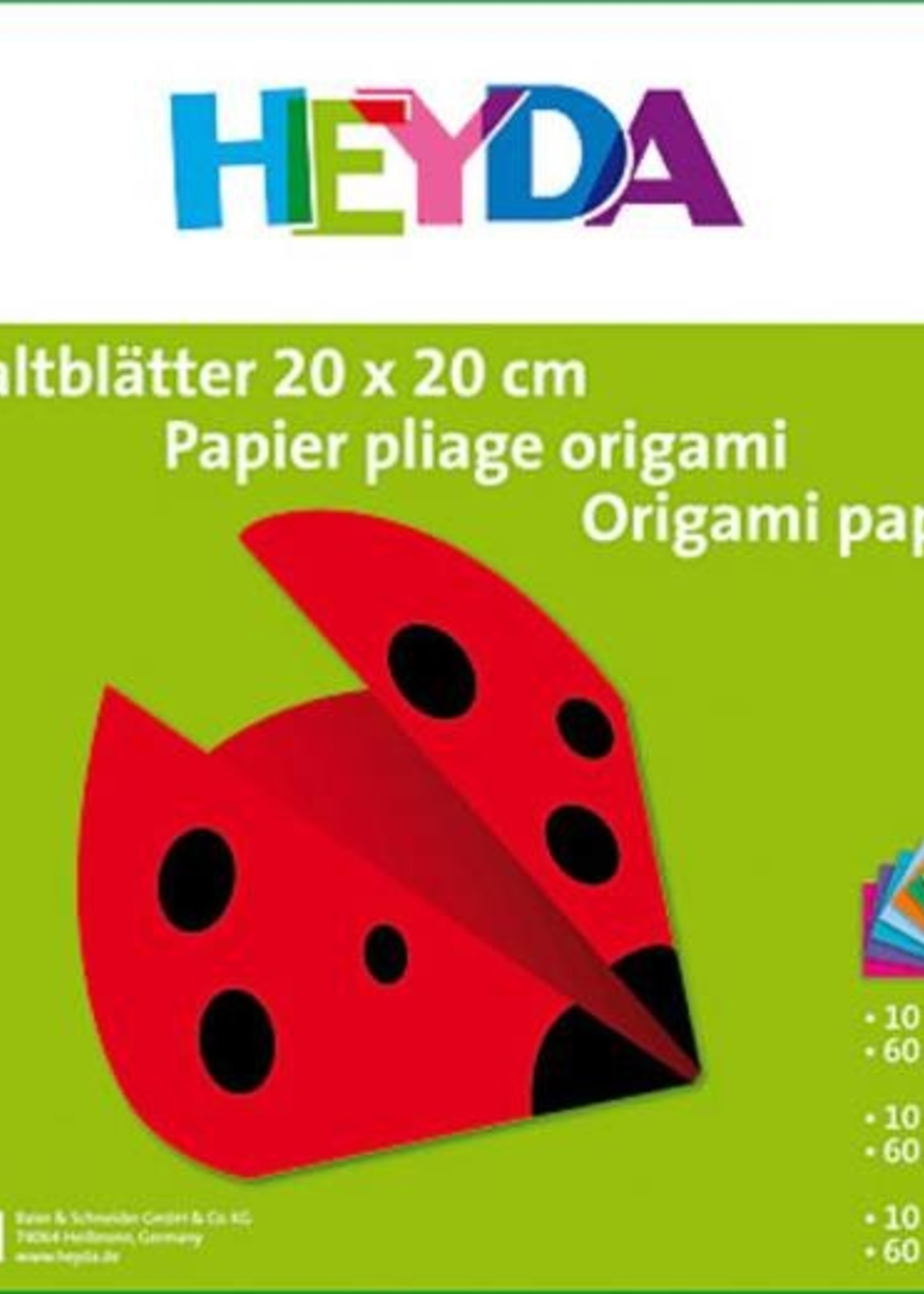 HEYDA Faltblatt 20x20cm 60g 100Bl sortiert