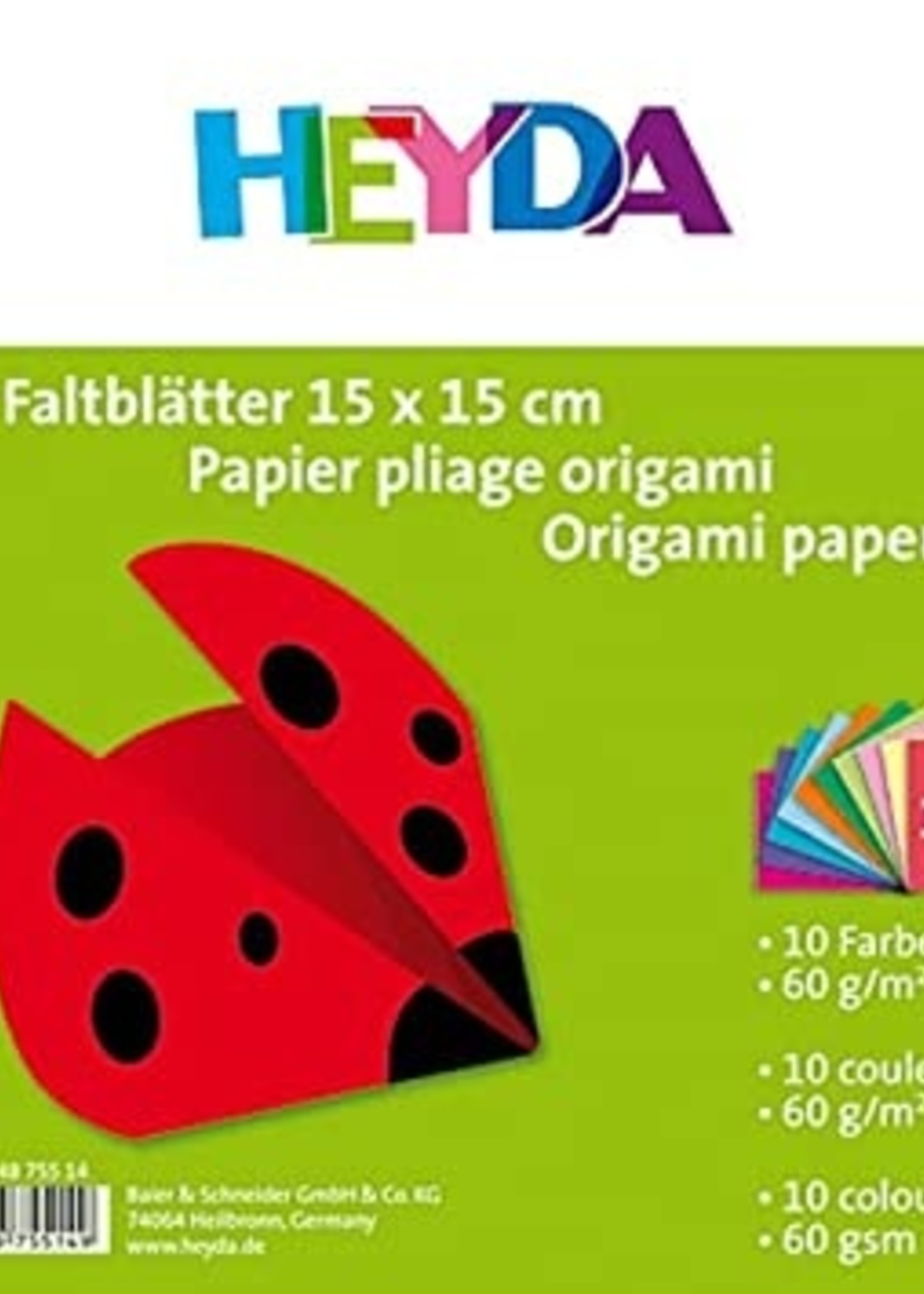 HEYDA Faltblatt 15x15cm 60g 100Bl sortiert