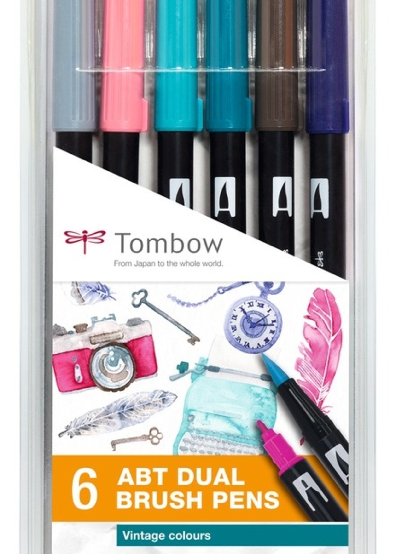 Tombow DUAL BRUSH PEN 6er Set Vintage Colours