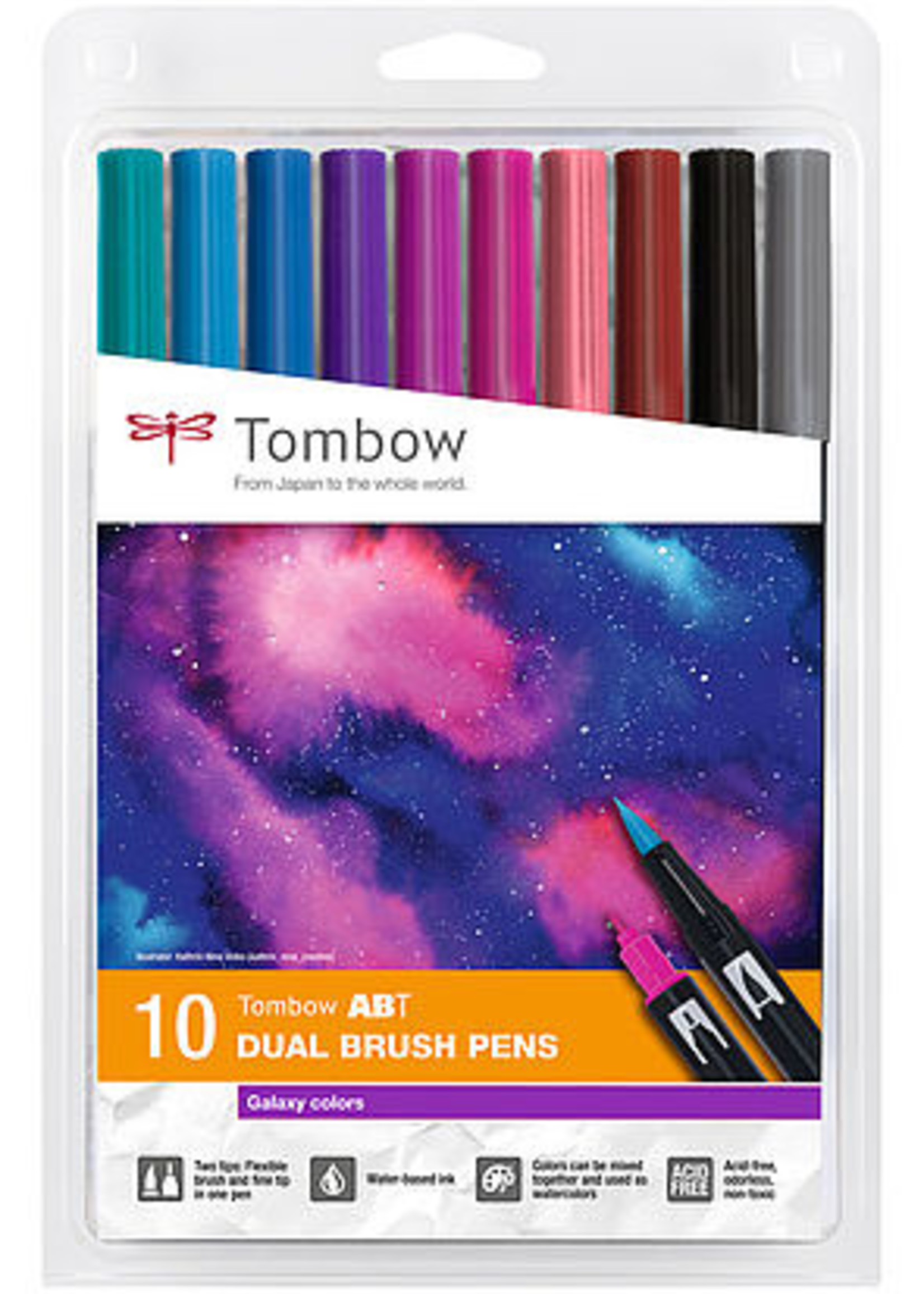 Tombow Dual Brush Pen Galaxy Colors, 10 Stück