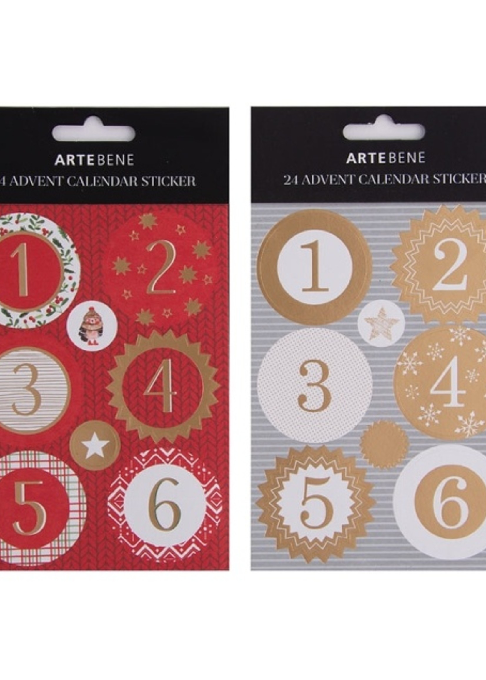 Artebene Stickerbogen 4er Set Sterne für Adventskalender