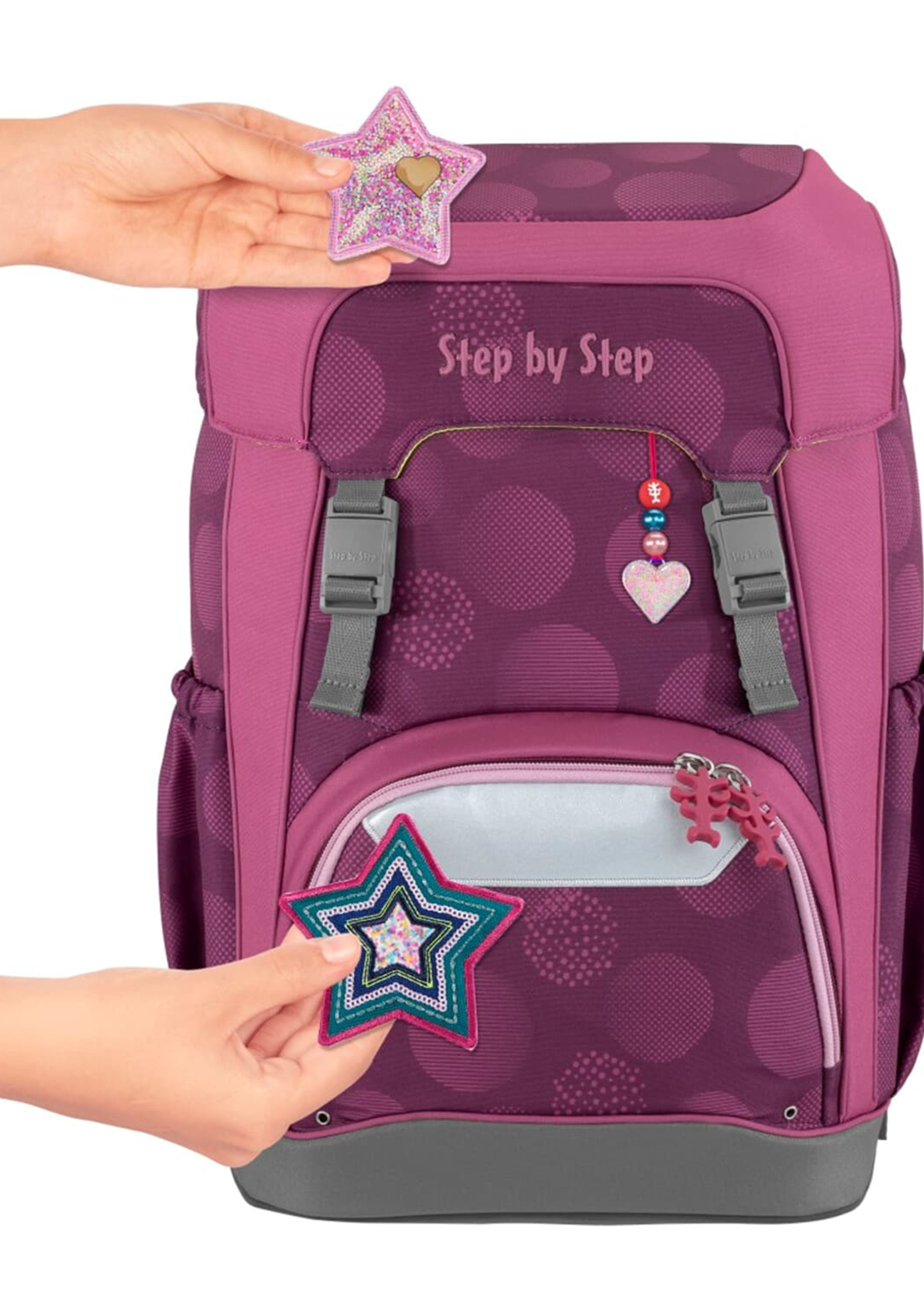 Step by Step Schulrucksack-Set „GIANT“, Glamour Star, Leichtgewicht aus PET-Flaschen