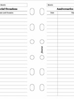 Filofax Einlage Pocket, Geburts-/Jahrestage, weiß