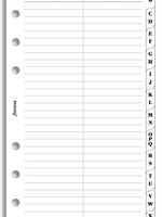 Filofax Einlage Personal, Slimline Telefonverzeichnis A-Z, 2 Buchstaben, weiß