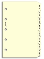 Filofax A-Z Register Mini, 3 Buchstaben je Blatt, Cotton Cream