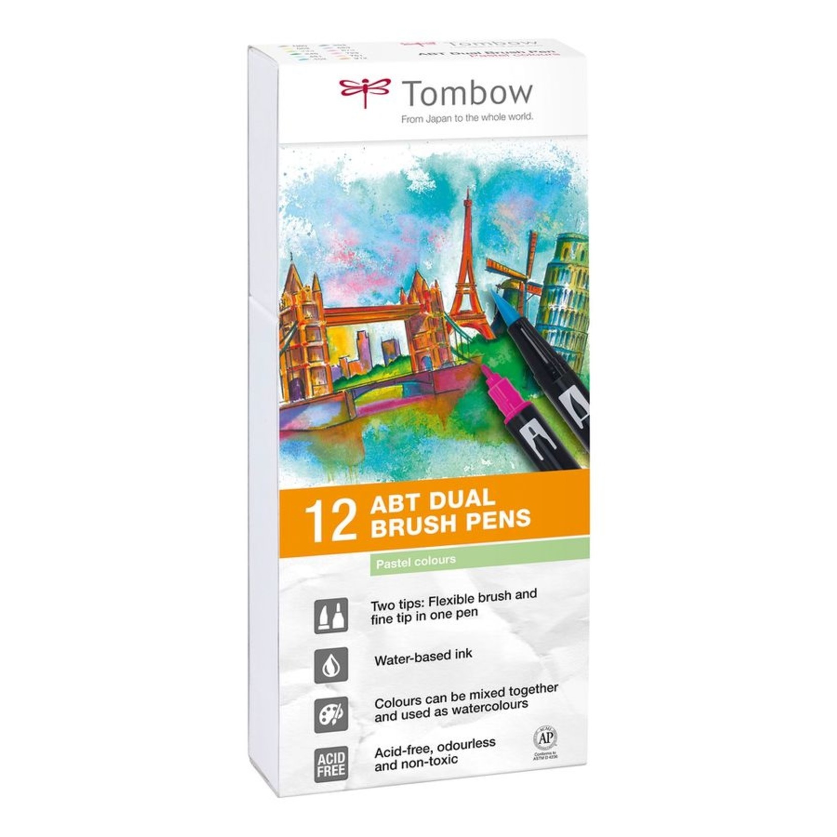 Tombow Dual Brush Pen 12er-Set Pastellfarben