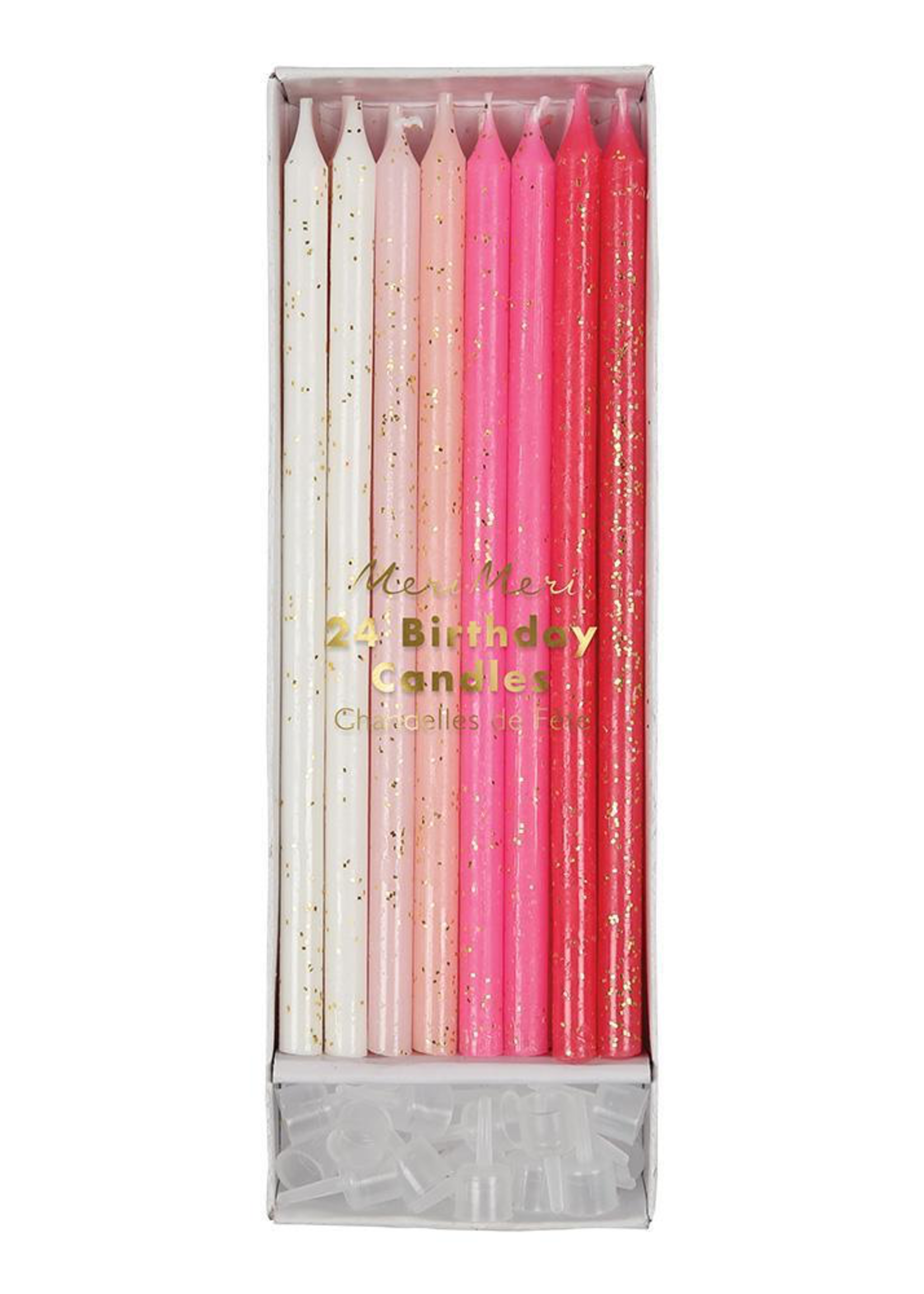 Meri Meri Pink Glitter Candles