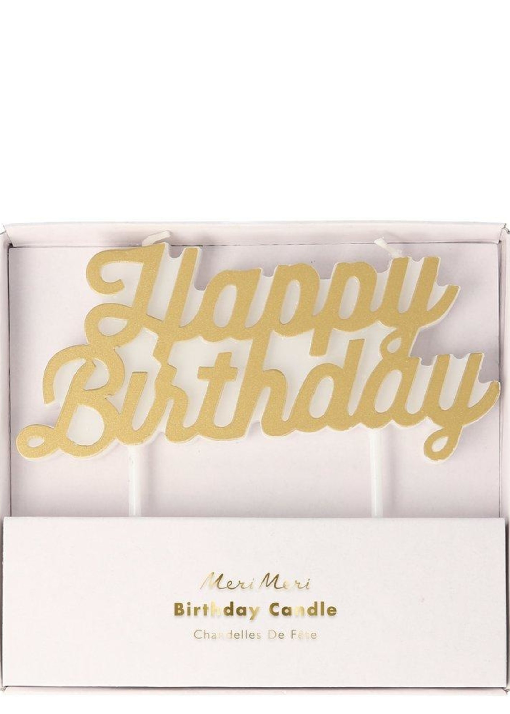 Talking Tables Gold Happy Birthday Candle