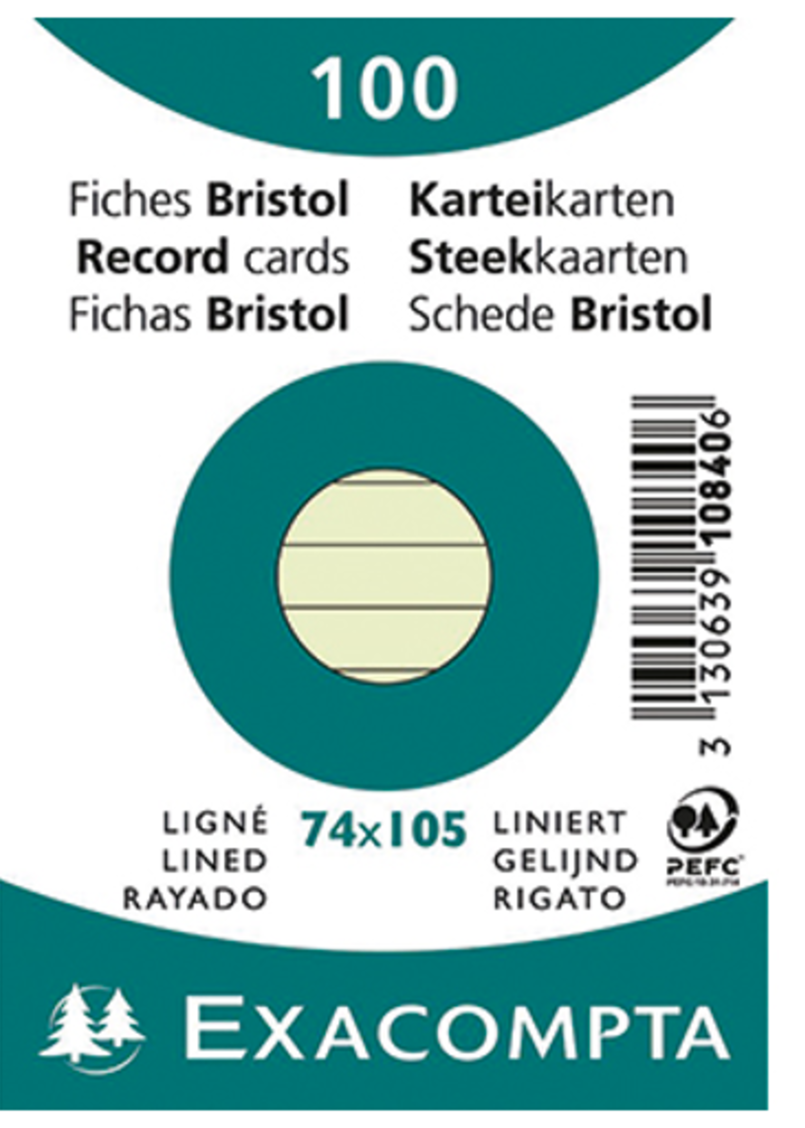 Brunnen Karteikarten A7 liniert grün