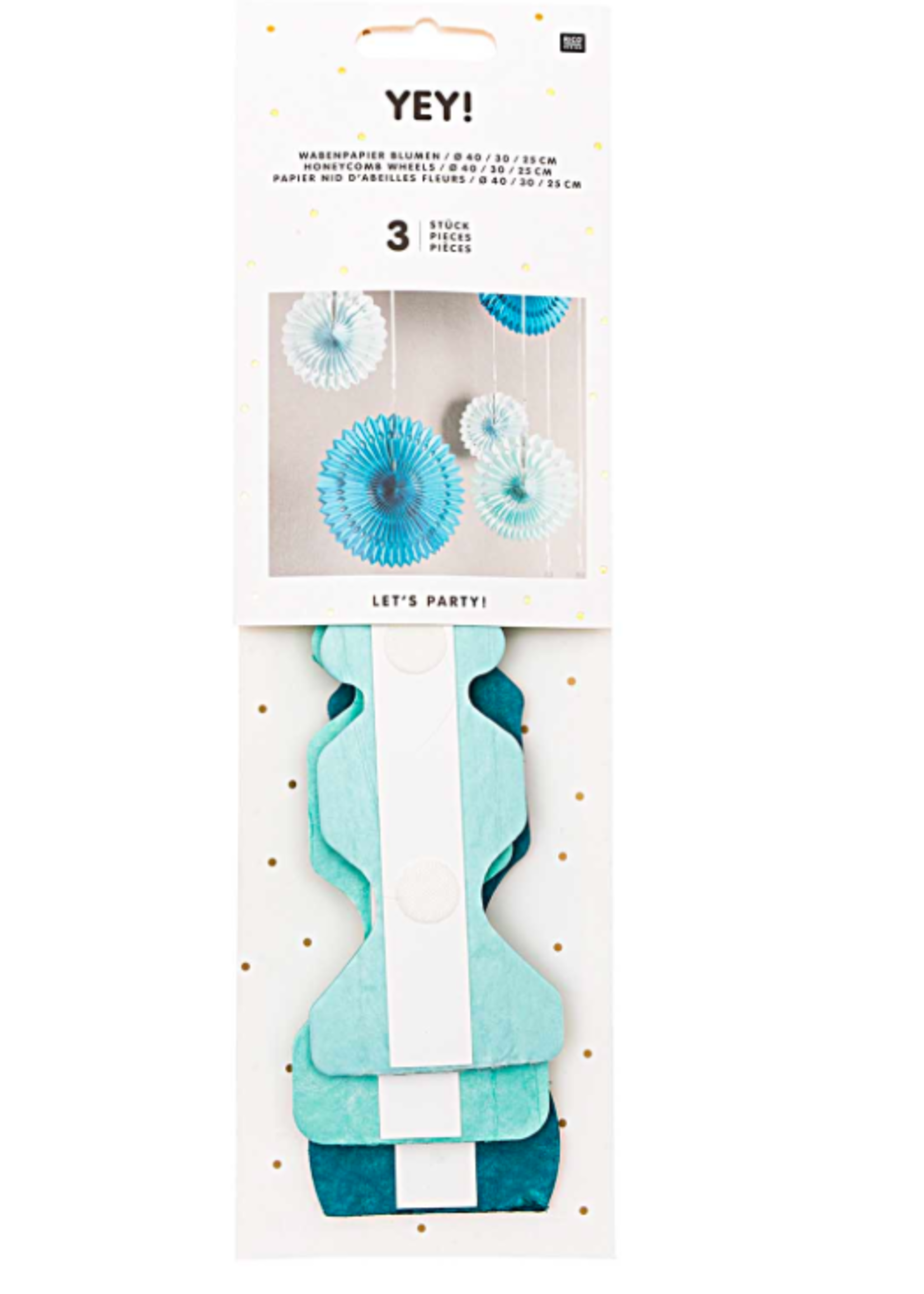 Rico Design WABENPAPIER BLUMEN,AQUA, FSC M