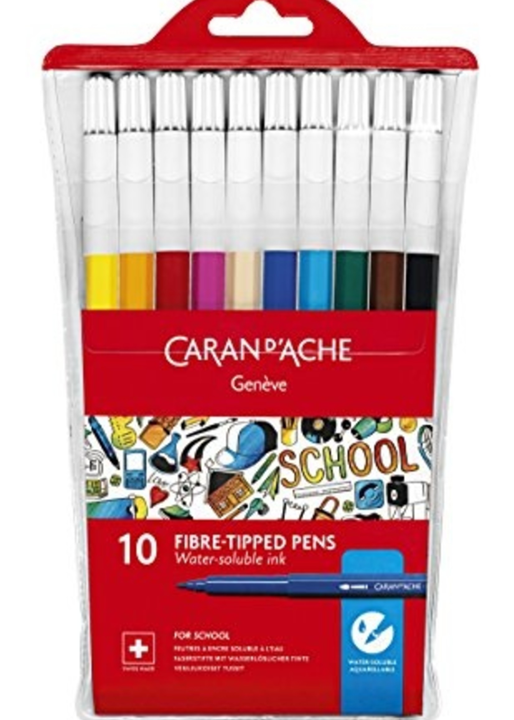 Caran d'Ache Fasermaler 10Stk wasservermalb