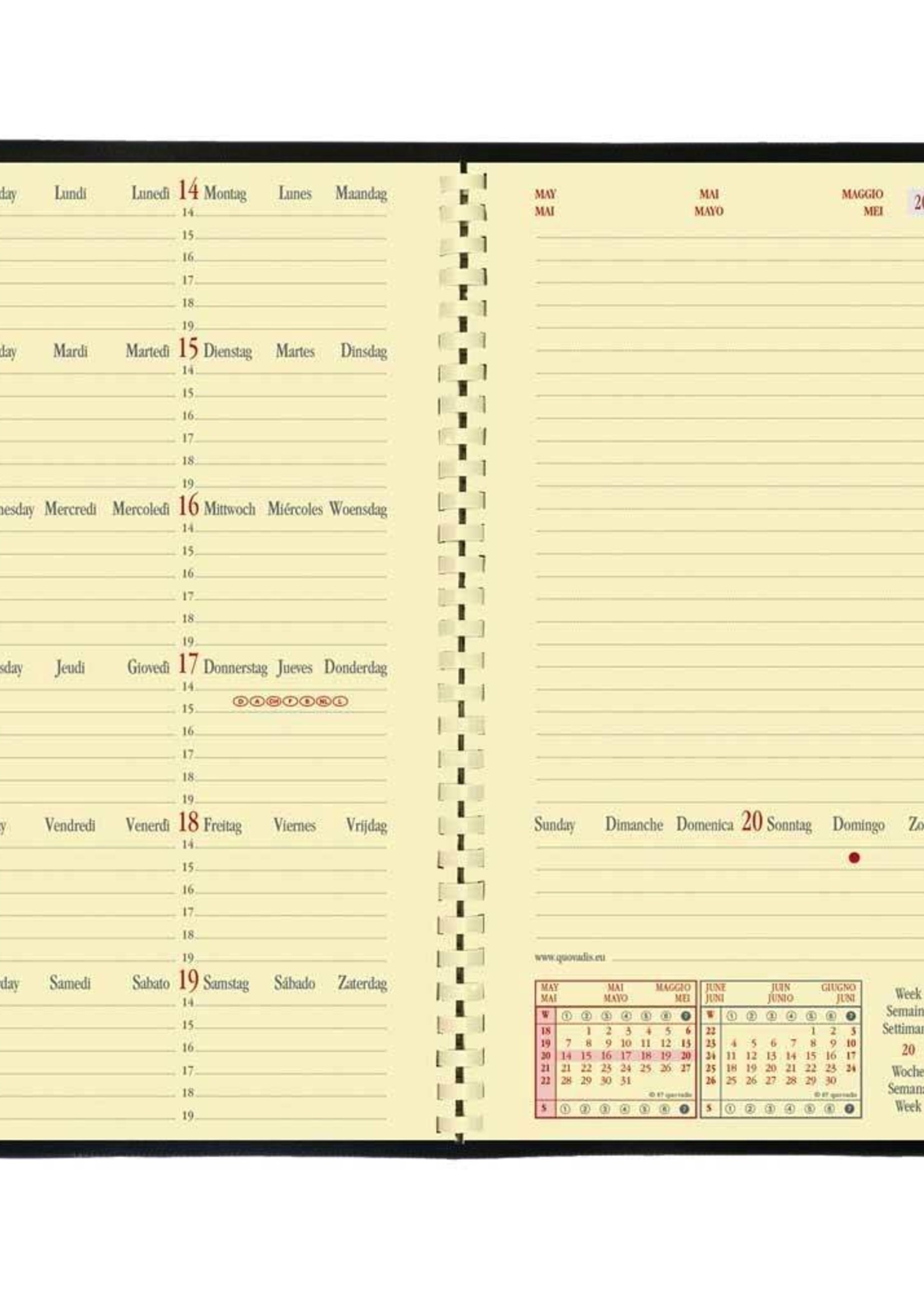 Quo Vadis ITALNOTE "S" KALENDEREINLAGE 8,8x17 1W/1S+1S Notiz