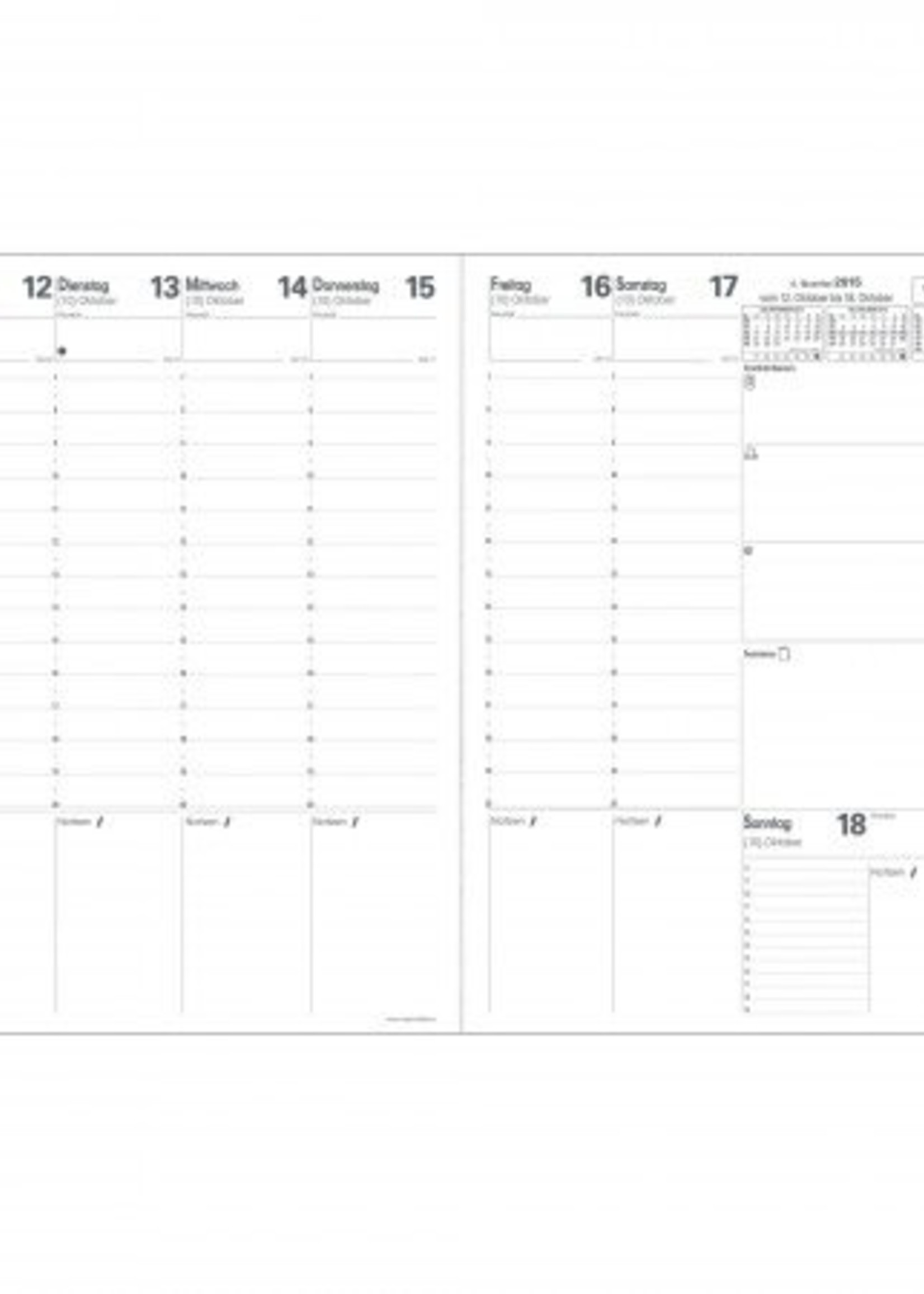 Quo Vadis PRENOTE EINLAGE Goldschnitt Kalendereinlage A4 1W/2S