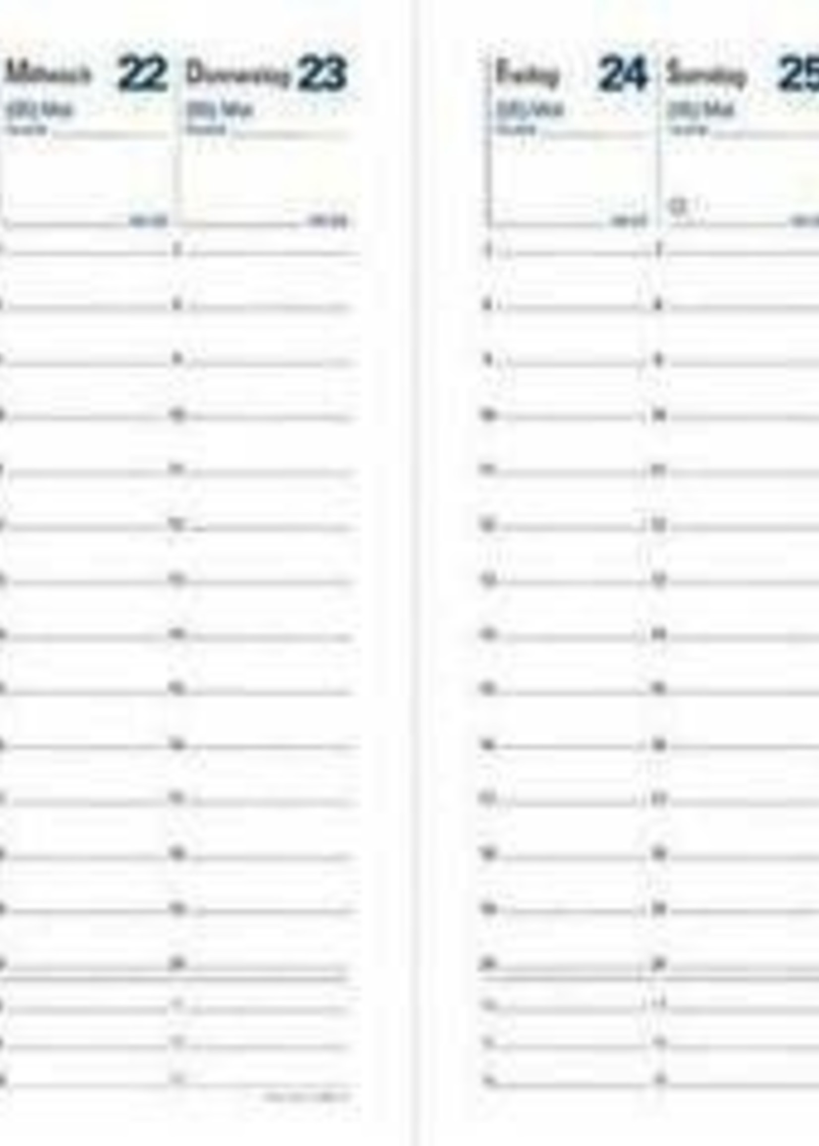 Quo Vadis TOUR KALENDEREINLAGE A7 1W/2S