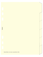 Filofax Trennblätter A5, 6 Register blanko, weiß