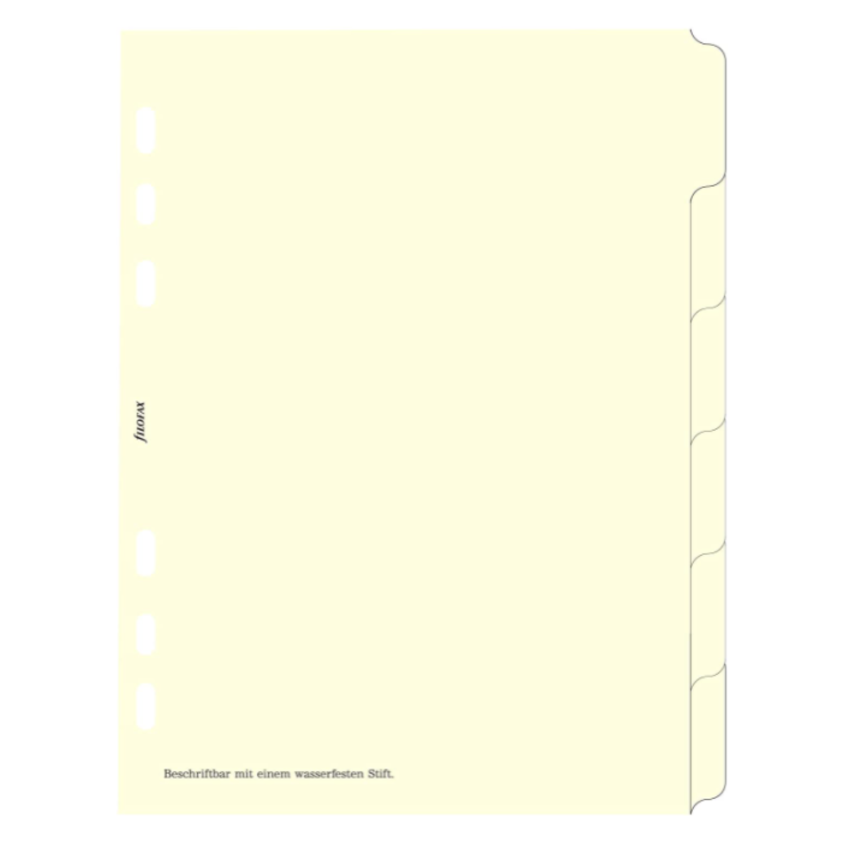 Filofax A5 Register 6-er blanko weiss