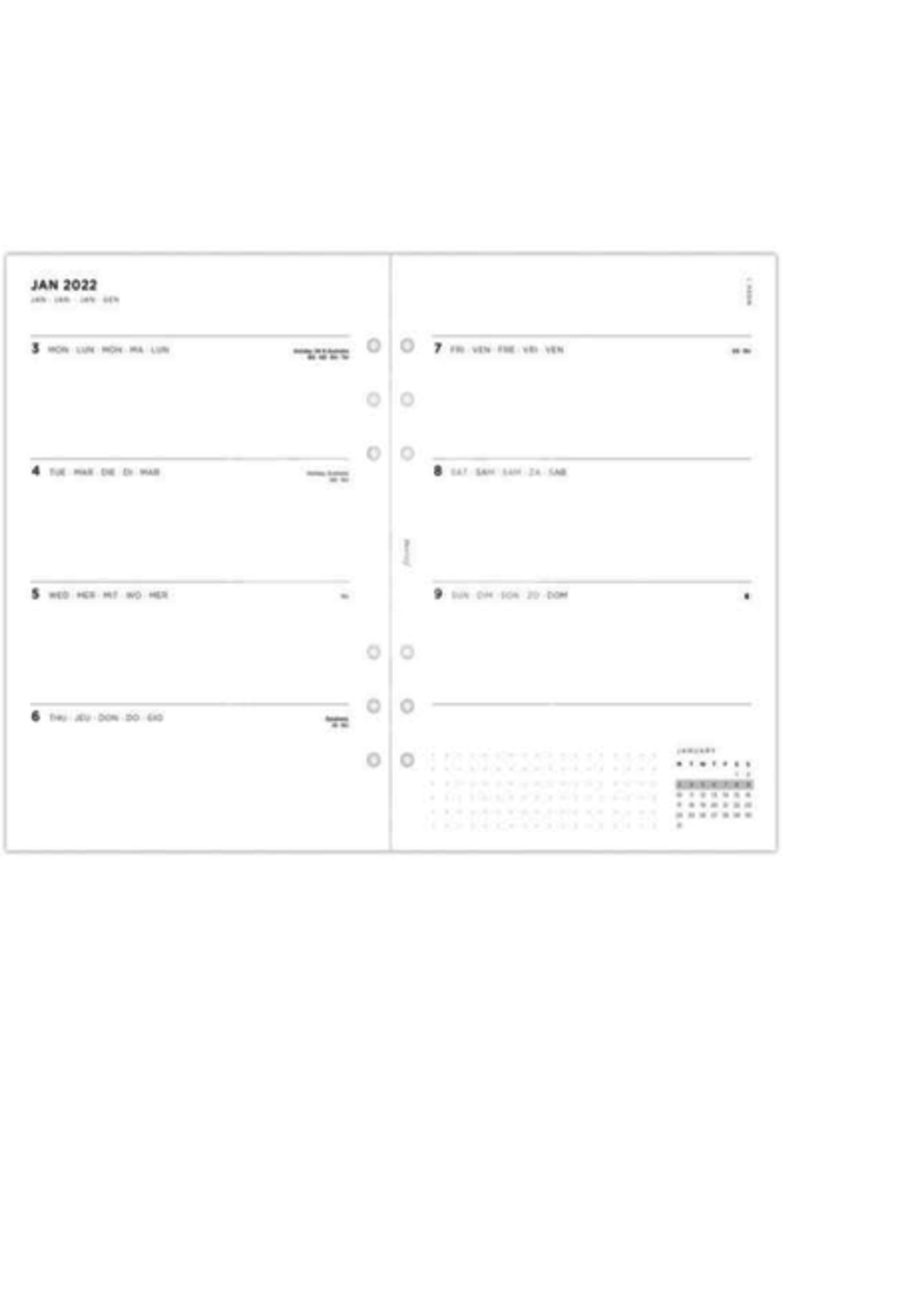 Filofax Minimal WTV Diary Refill Pack