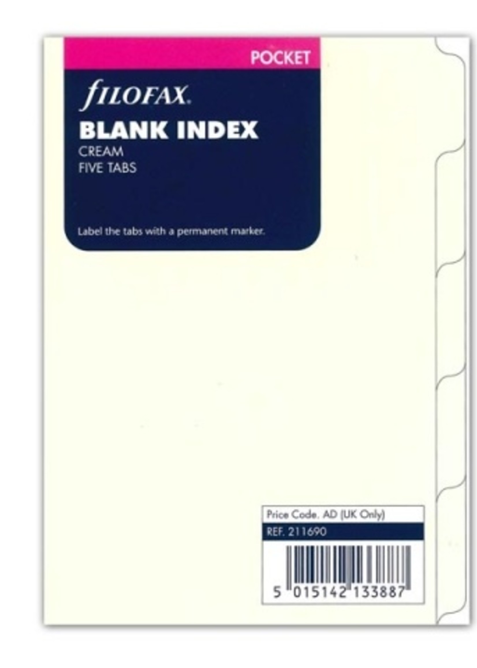 Filofax PKT REGISTER 5er blanco marm.c