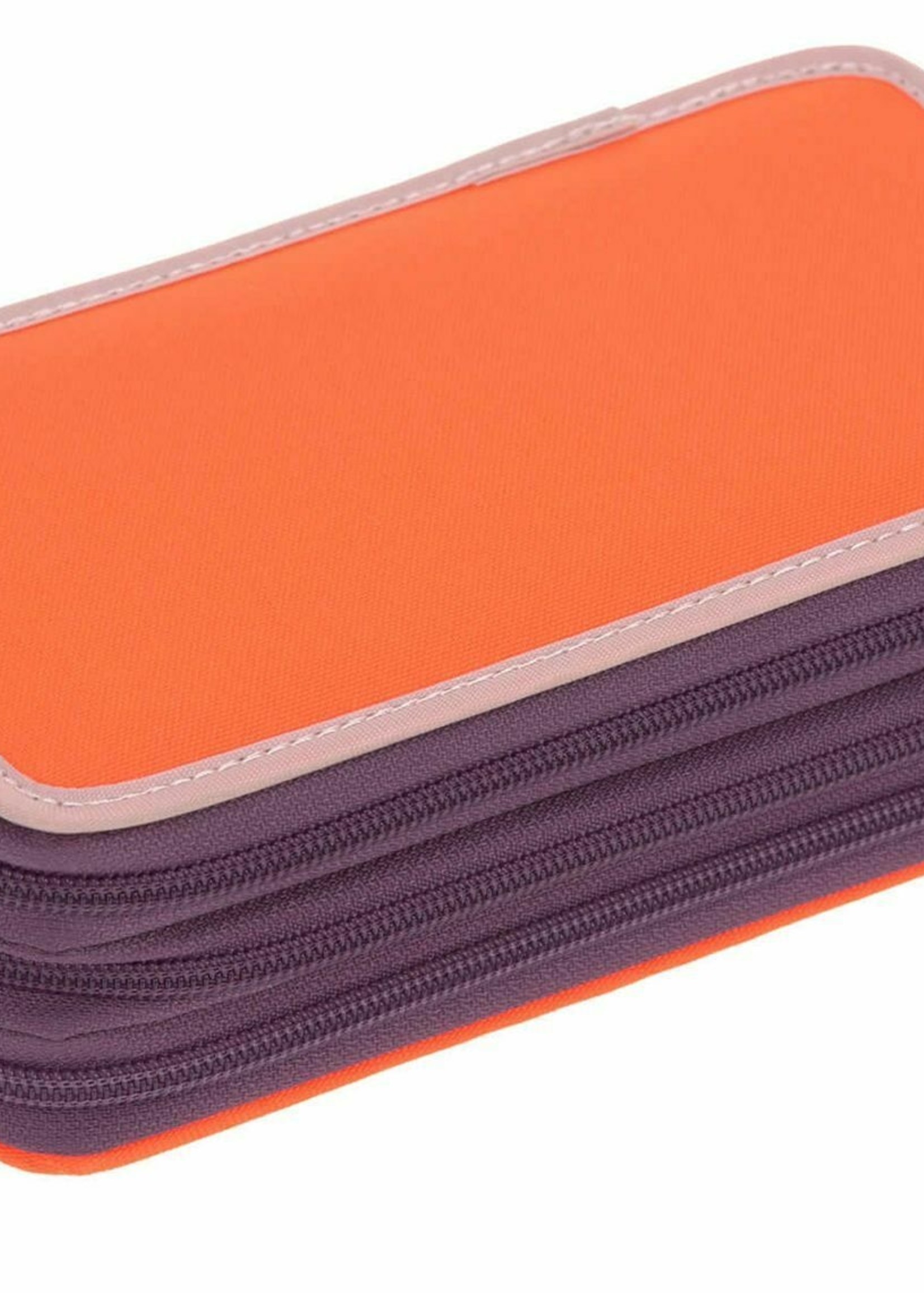 Lässig Fashion Unique School Triple Pencil Case Mäppchen Tasche Rose / Neon-Orange Rosa