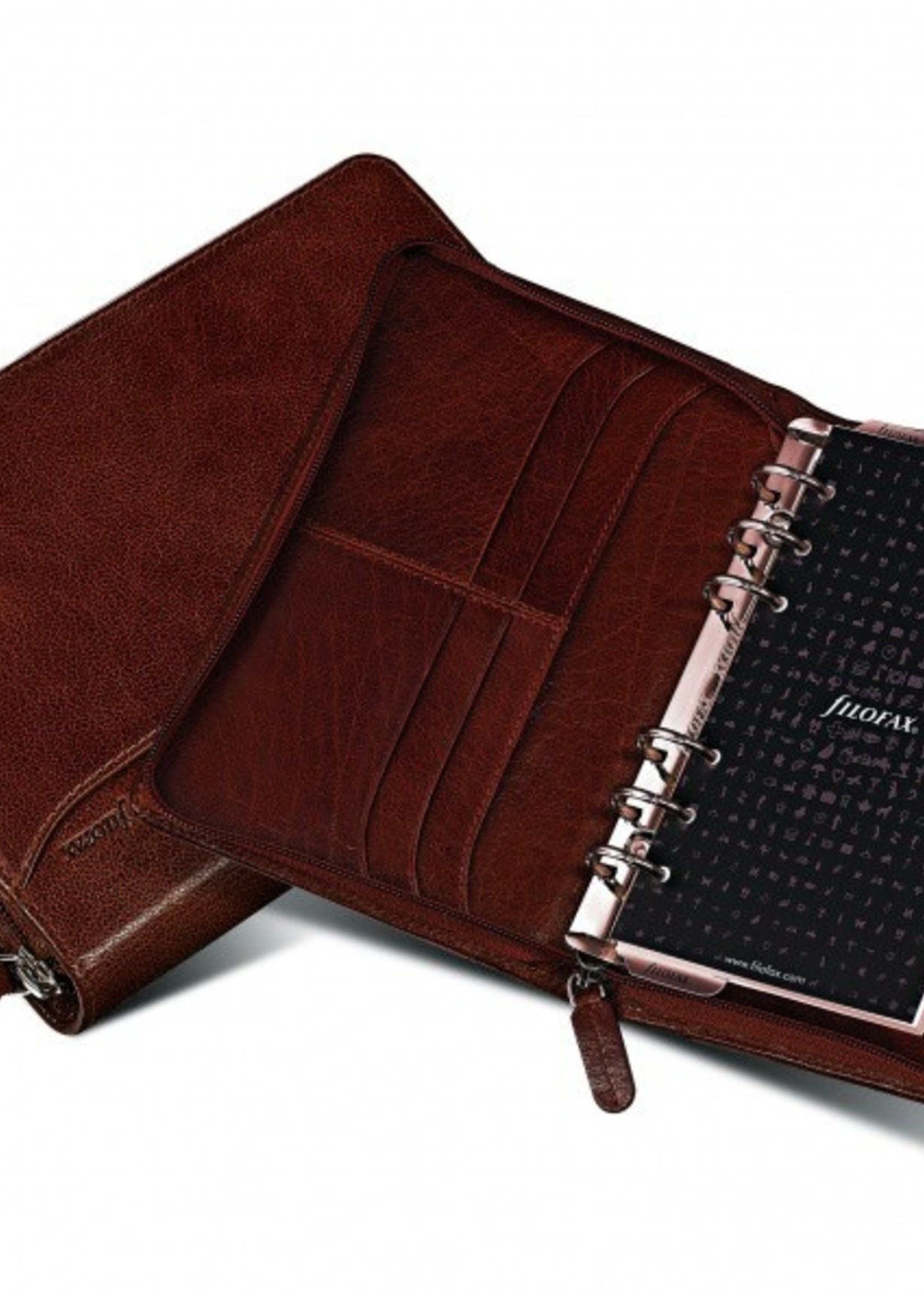 Filofax Lockwood Zip Organiser Personal, Leder, Cognac