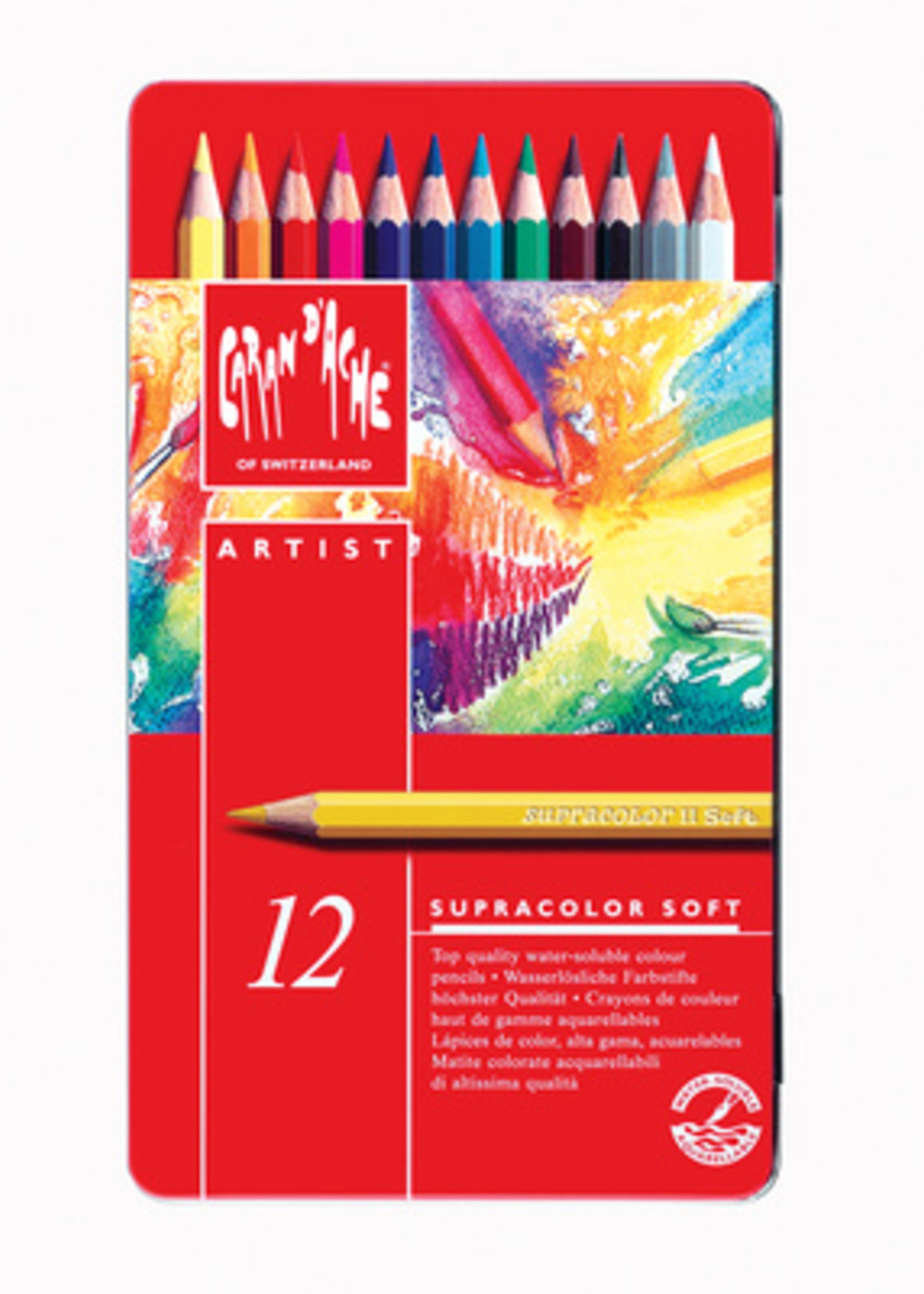 Caran d'Ache Farbstifte SUPRACOLOR  AQUARELLSTIFTE 12 STÜCK