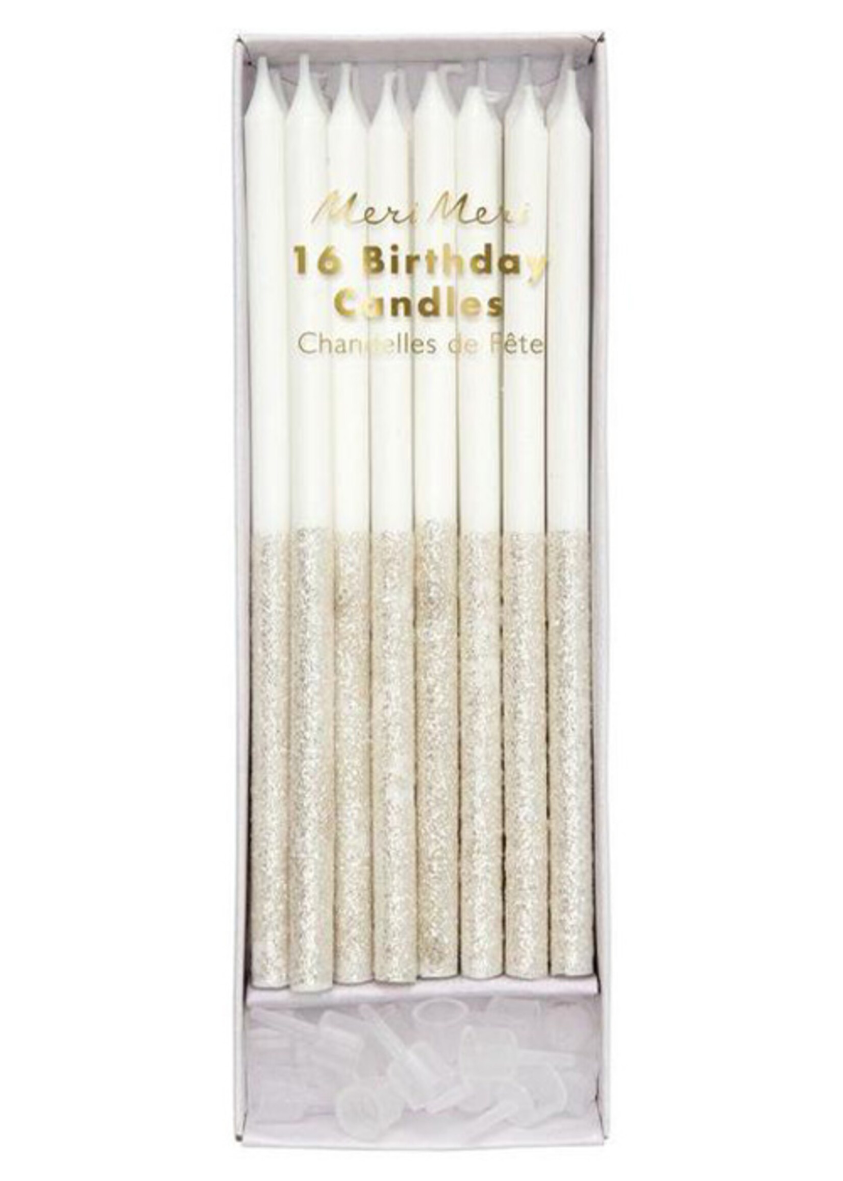 Meri Meri Silver Glitter Dipped Candles