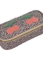 Jeune Premier Pencil Case Double Leopard Cherry