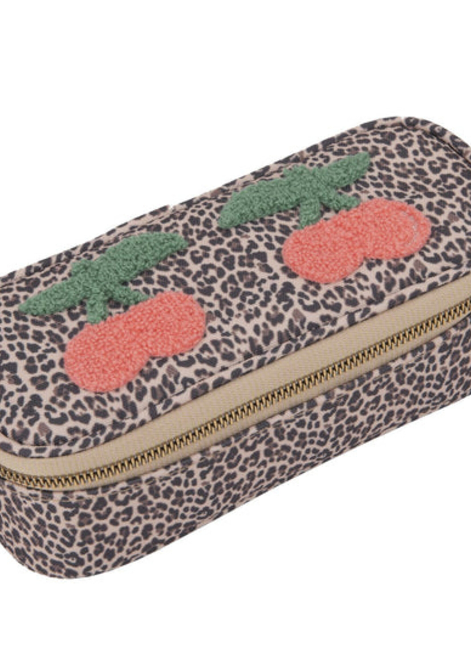 Jeune Premier Pencil Case Double Leopard Cherry