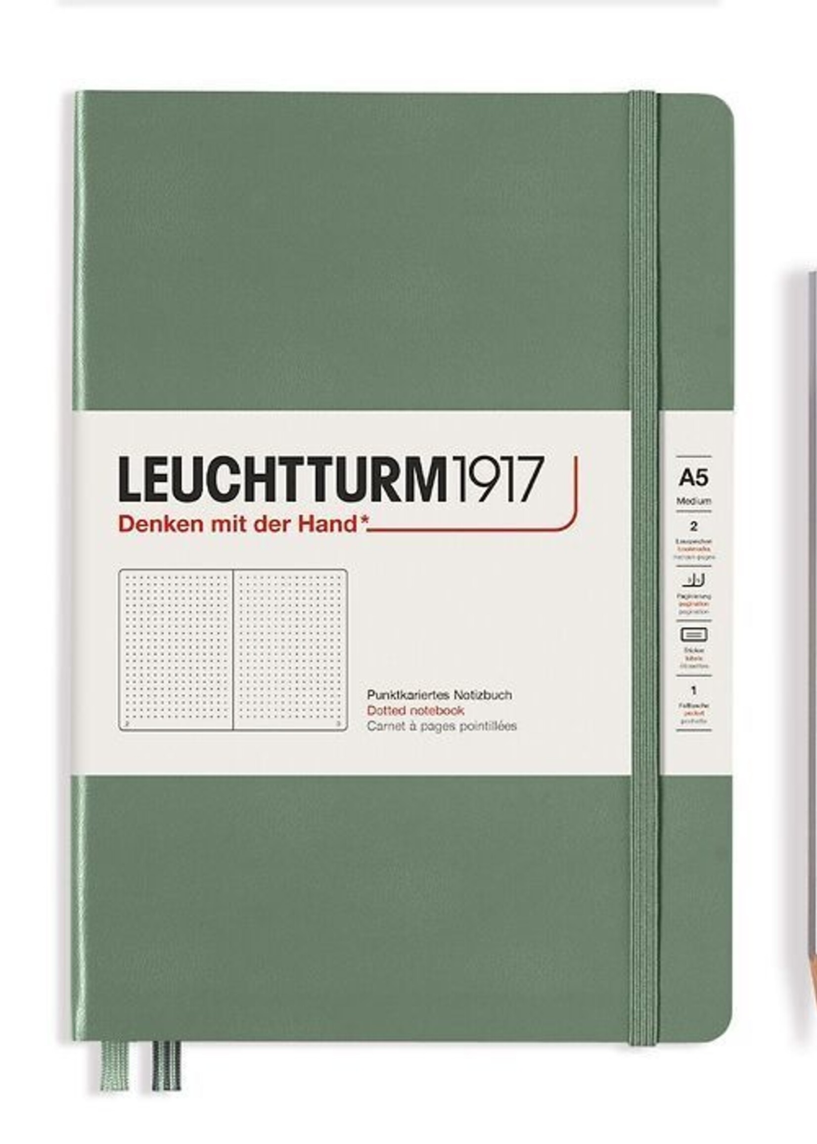 Leuchtturm1917 NB A5 HC Olive, dotted