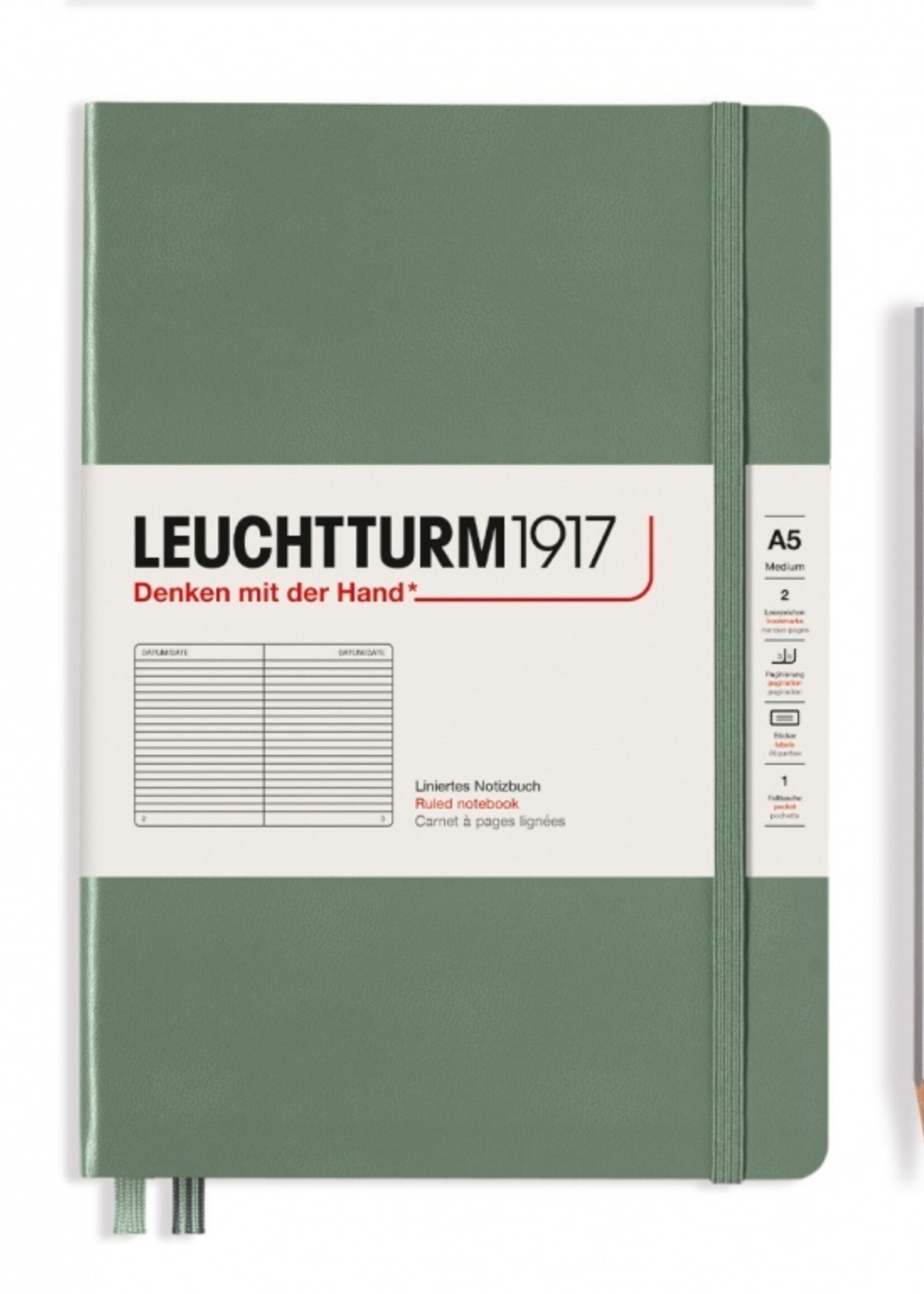 Leuchtturm1917 NB A5 HC Olive, liniert