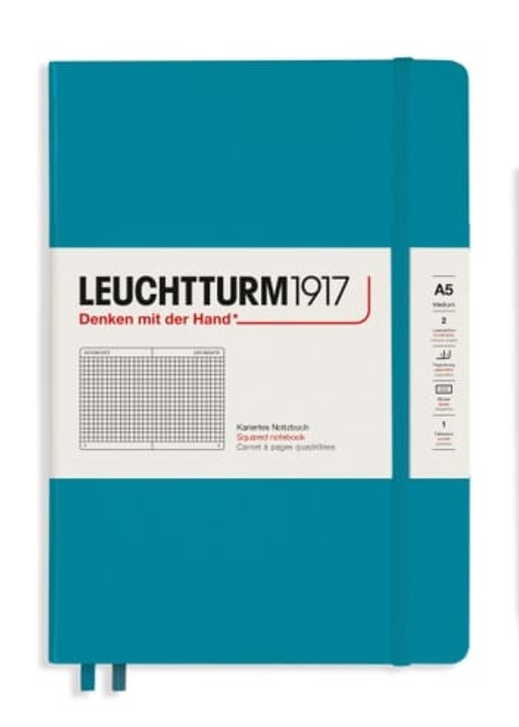 Leuchtturm1917 NB A5 HC Ocean, kariert