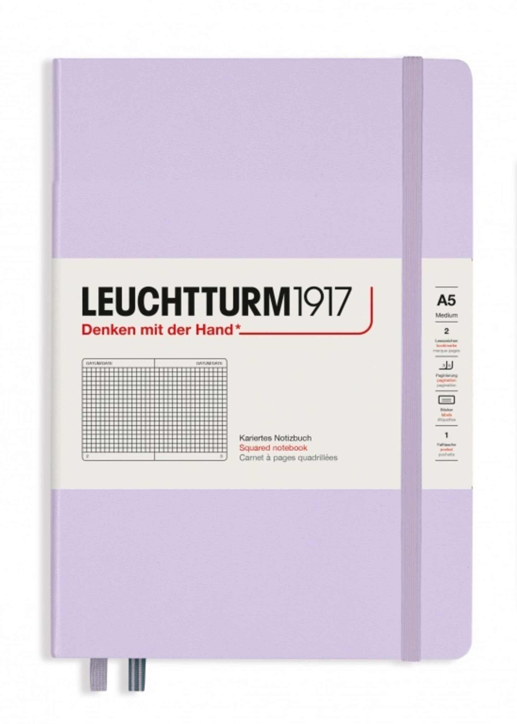 Leuchtturm1917 NB A5 HC Lilac, kariert