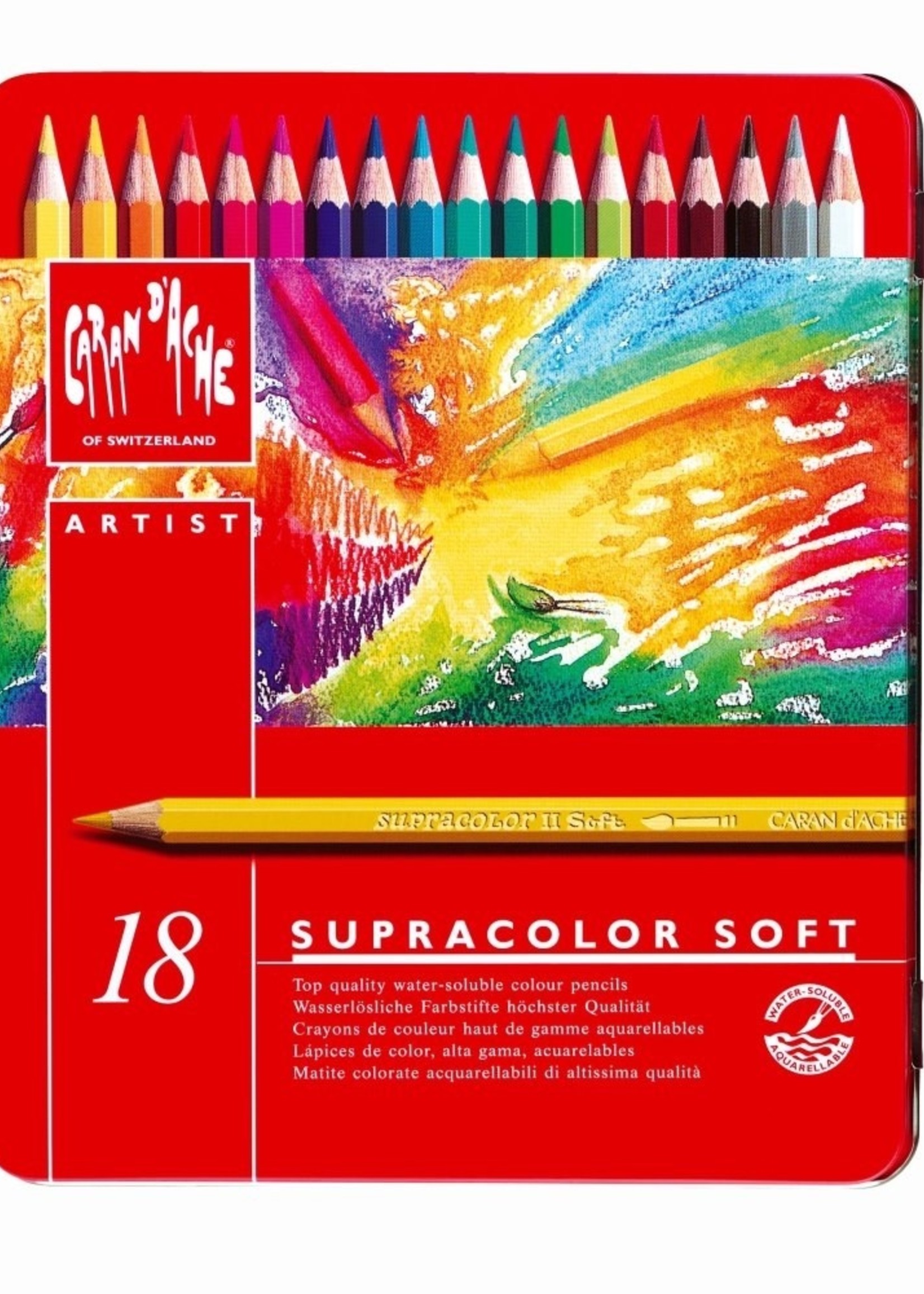 Caran d'Ache Caran d'ache Buntstifte Supracolor® Soft Aquarelle 18 Stk./Pack im Metalletui