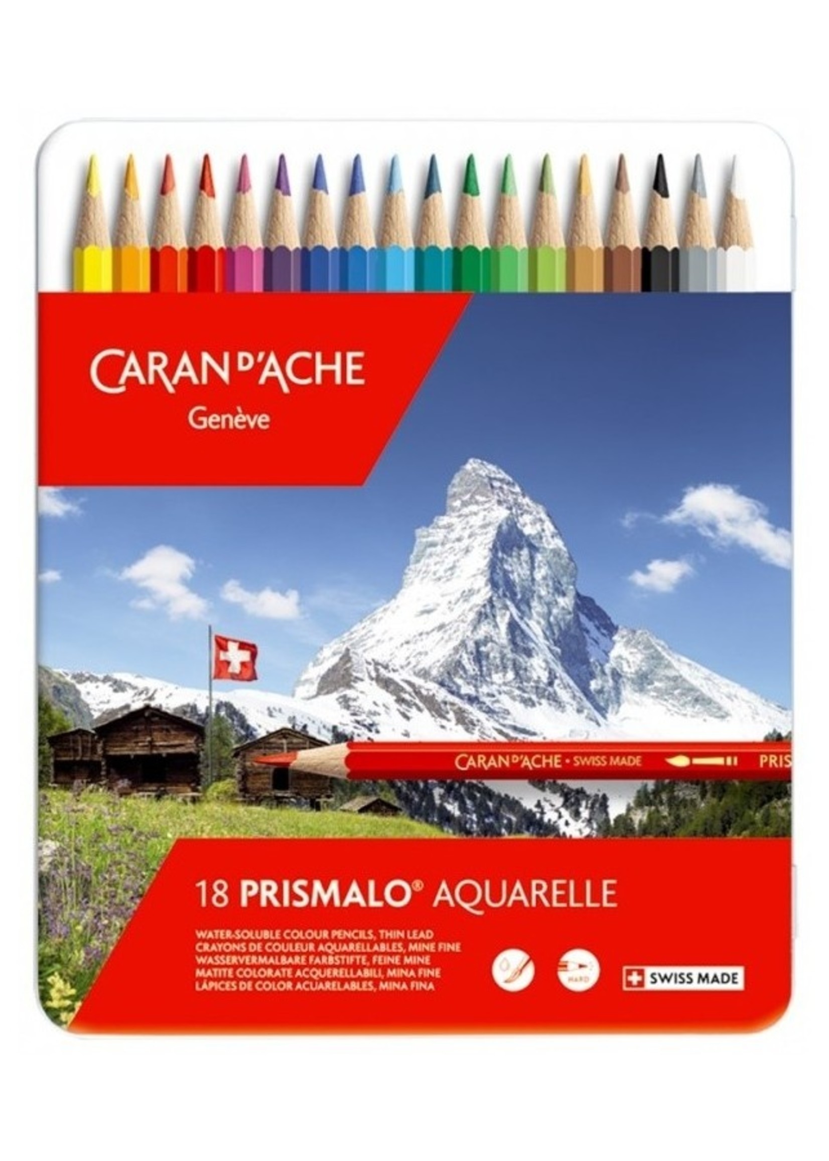 Caran d'Ache CARAN D'ACHE Crayon de couleur PRISMALO Aquarelle, 18 pièces