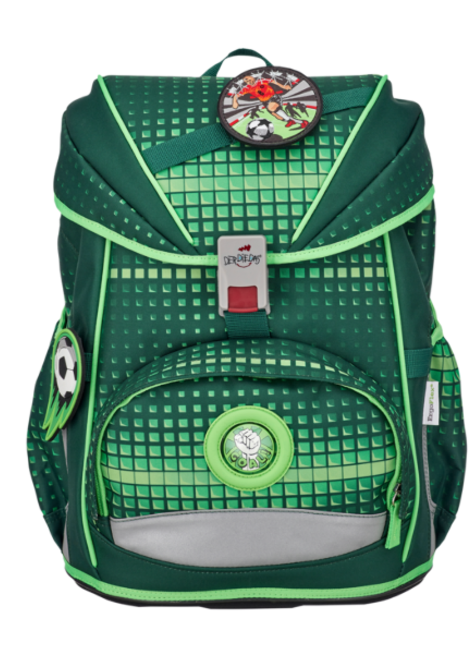 DER DIE DAS DerDieDas Ergoflex Soccer Green Schulrucksack-Set